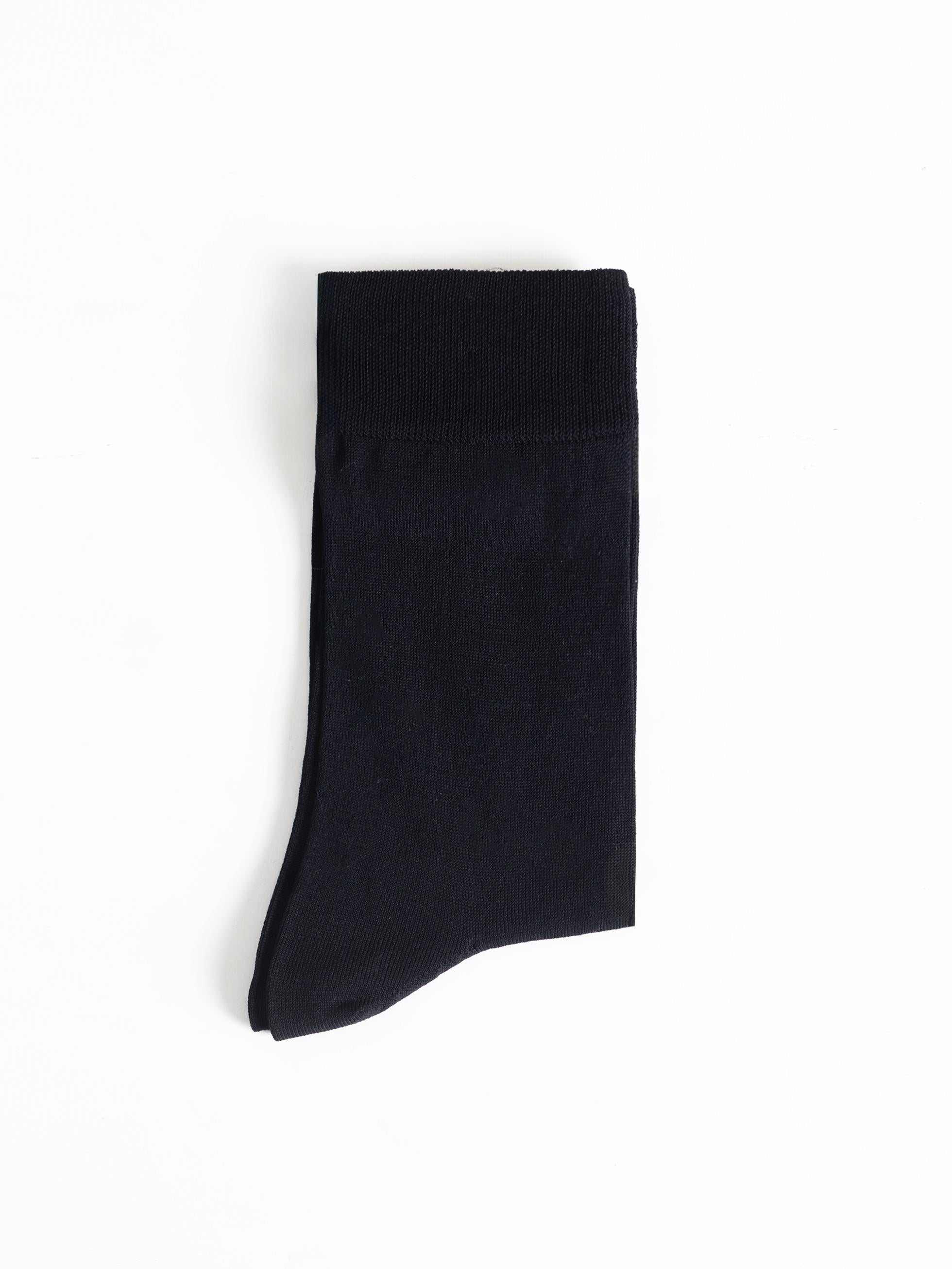 BLACK MERCERIZED SOCKS