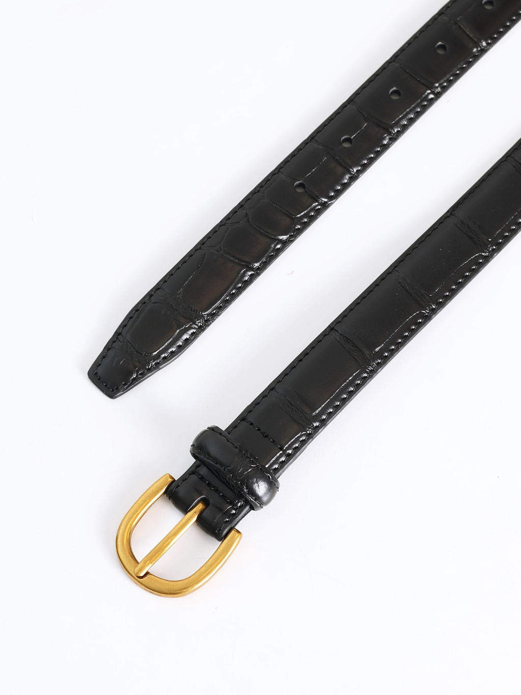 CROCODILE EFFECT LEATHER BELT