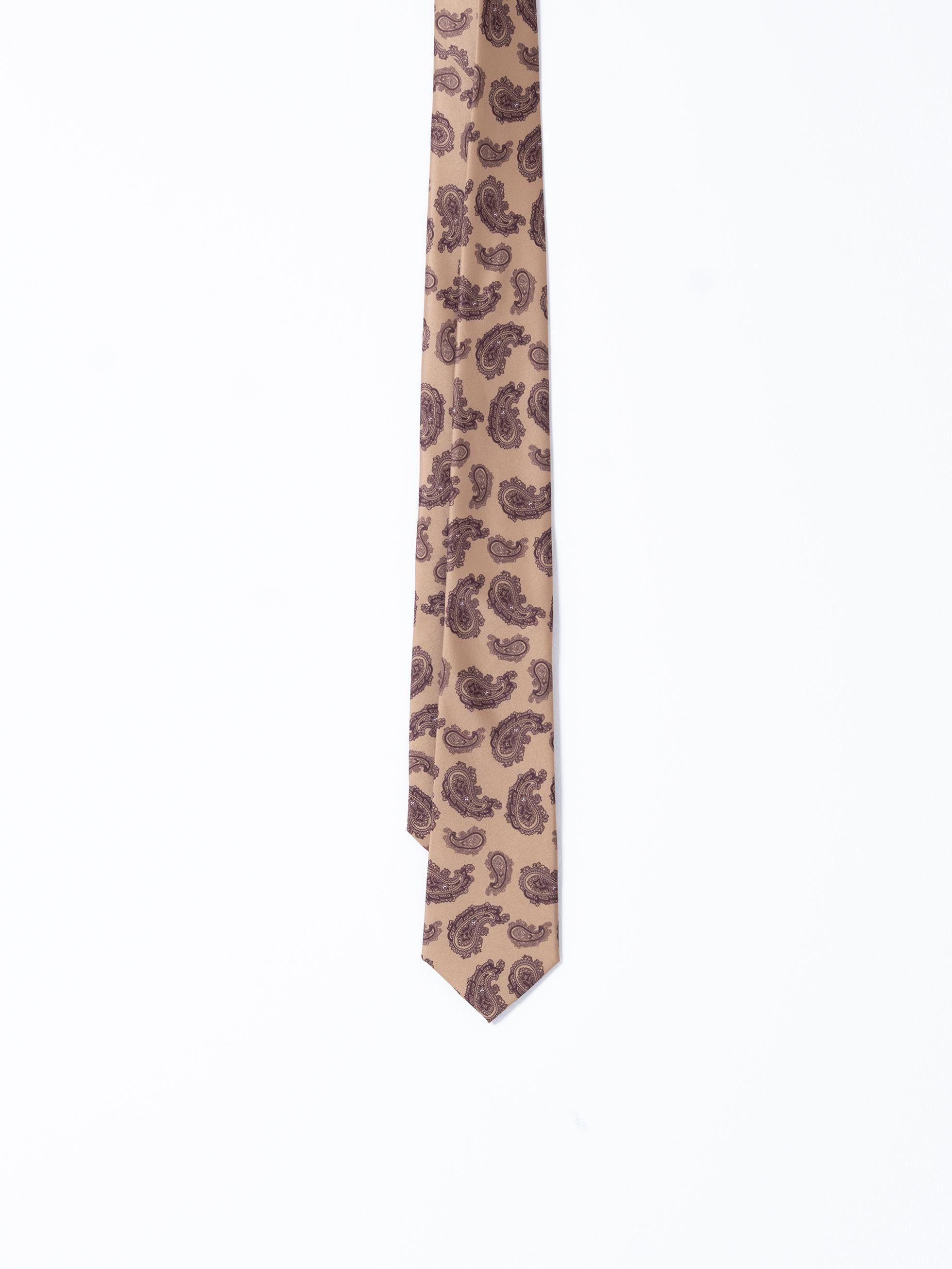 BEIGE PAISLEY TIE