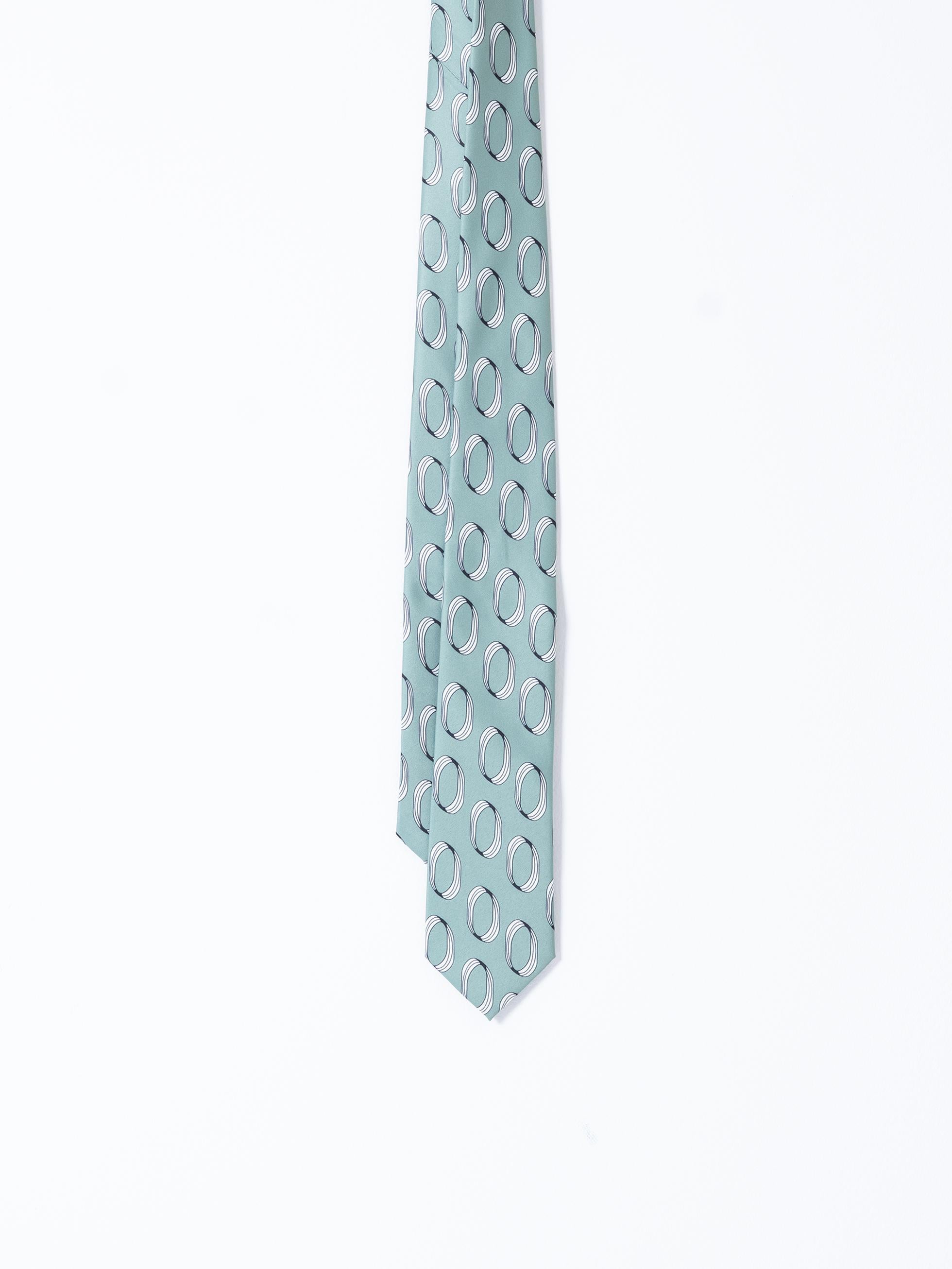 LIGHT GREEN OVAL PATTERNS TIE