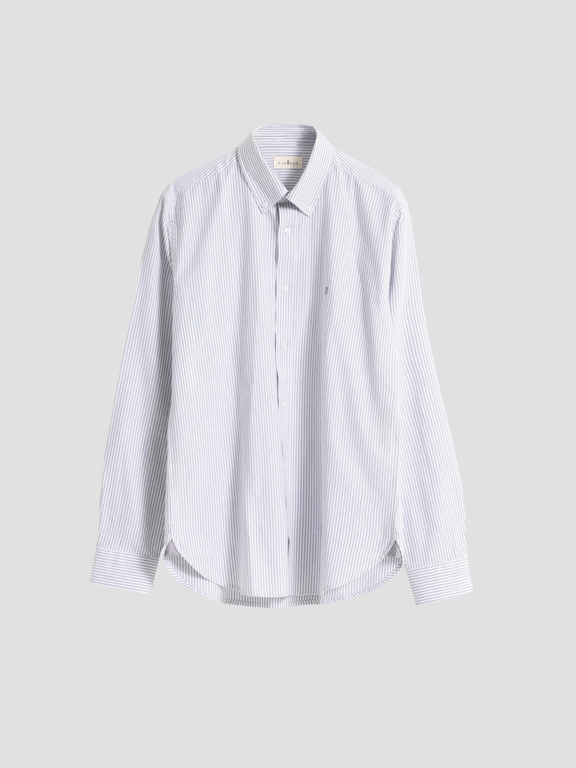 GREY OXFORD STRIPPED SHIRT