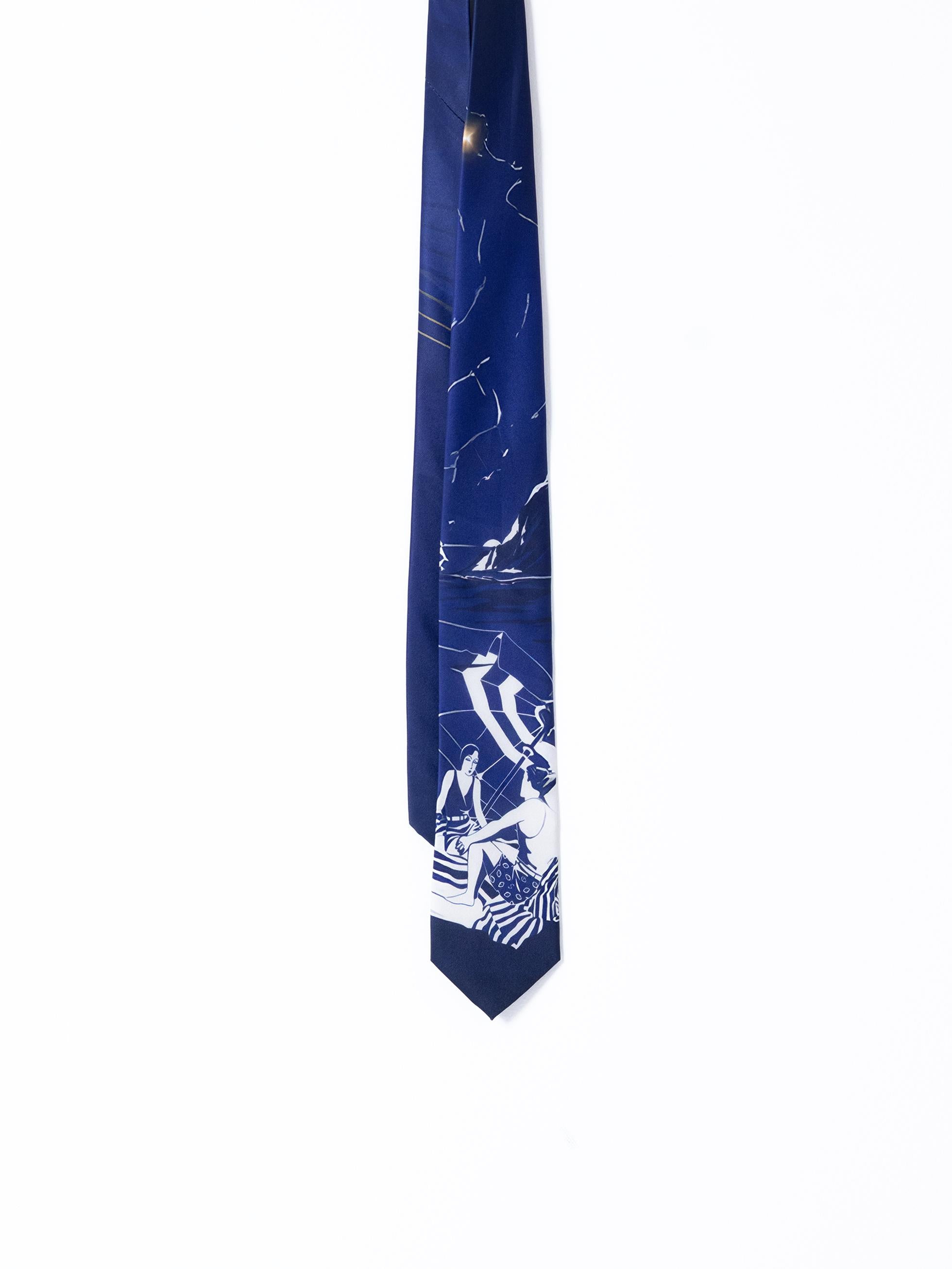 BLUE VINTAGE PRINT TIE