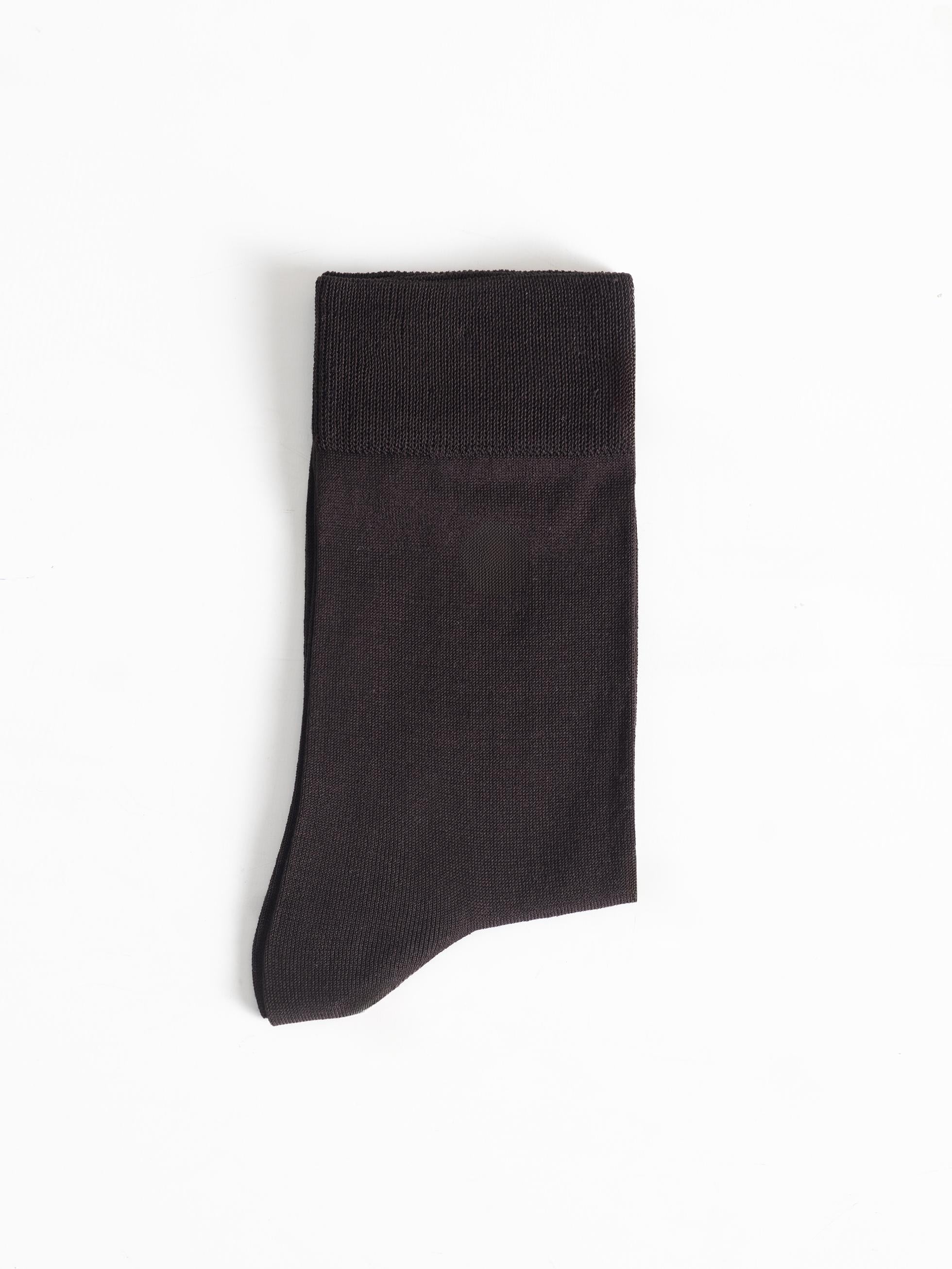 BROWN MERCERIZED SOCKS