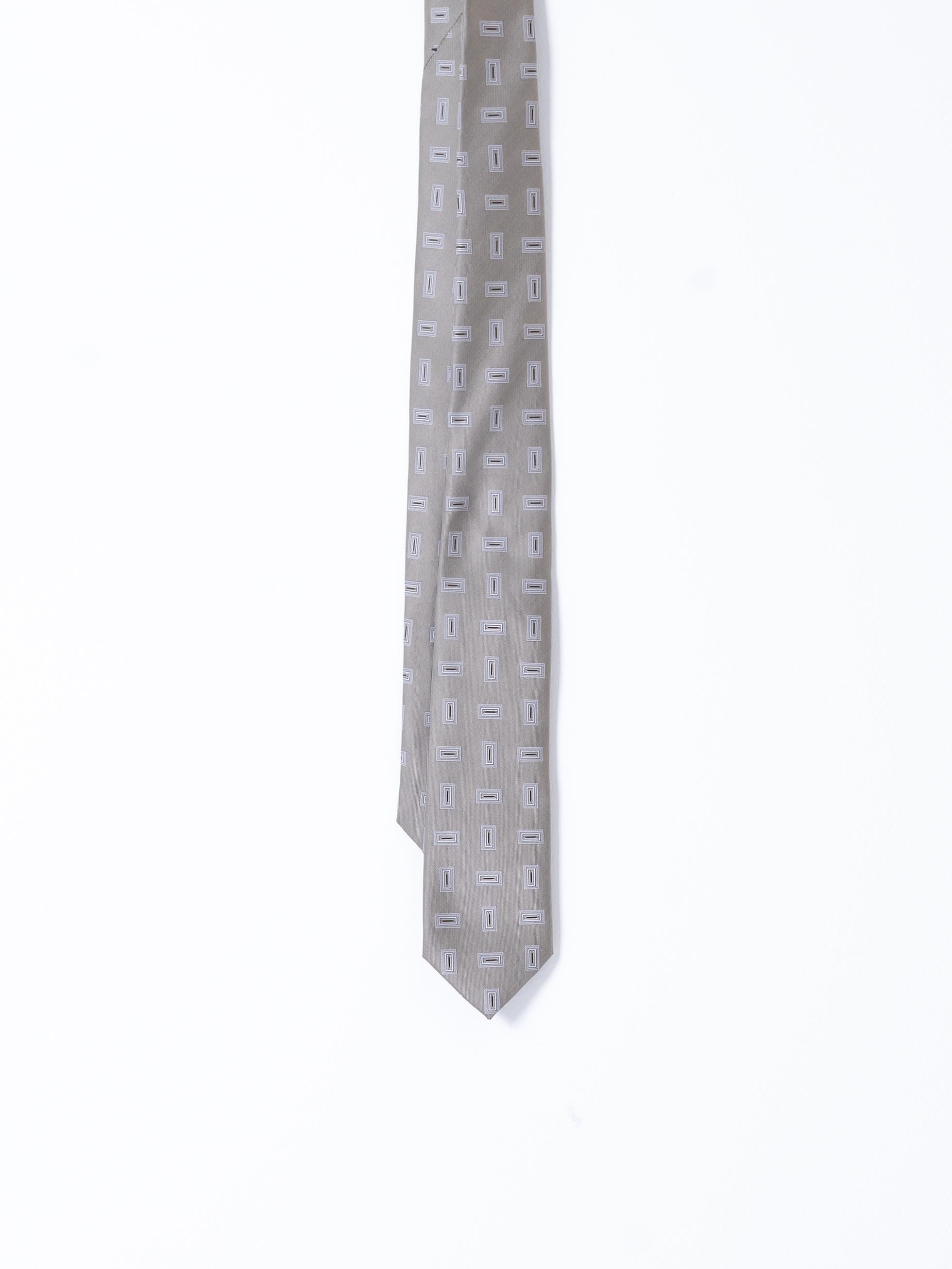 BROWN RECTANGLE PATTERN TIE