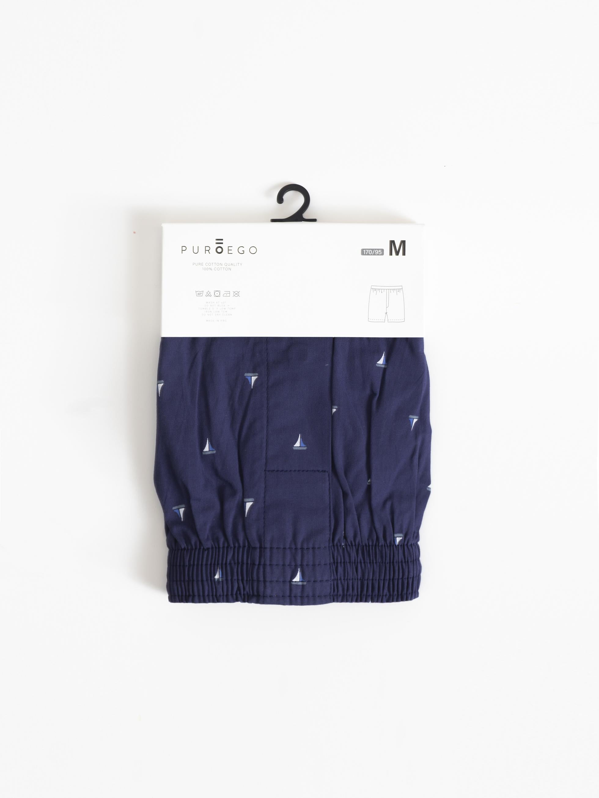 FANTASY NAVY COTTON BOXER SHORTS