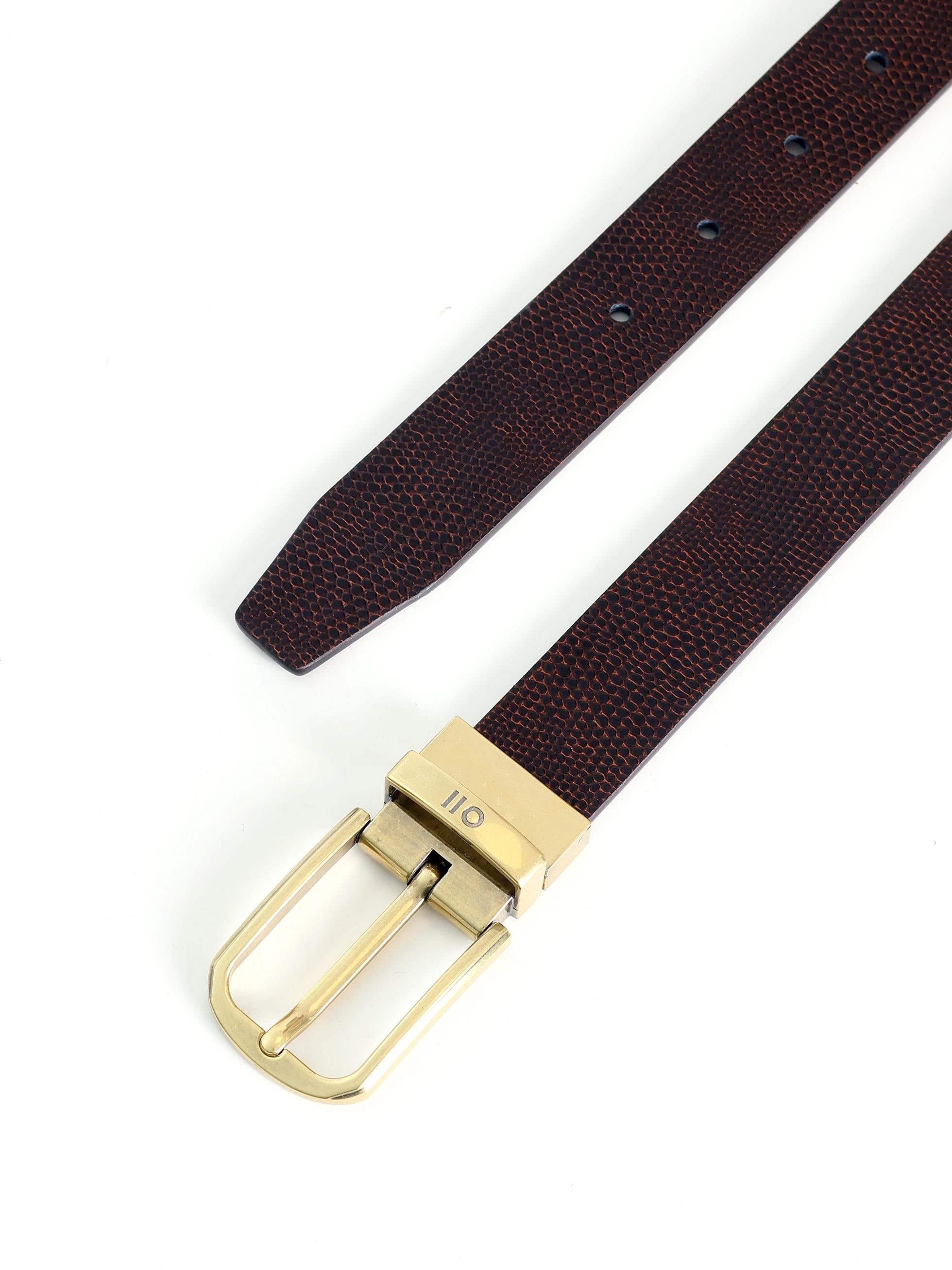 BROWN REVERSIBLE LEATHER BELT