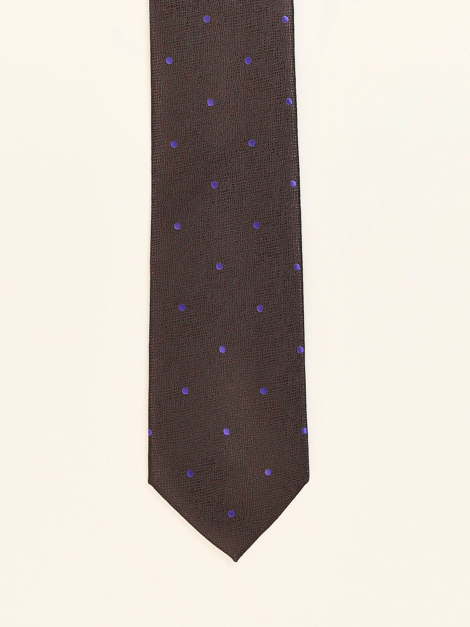 DARK BROWN POLKA DOTS TIE