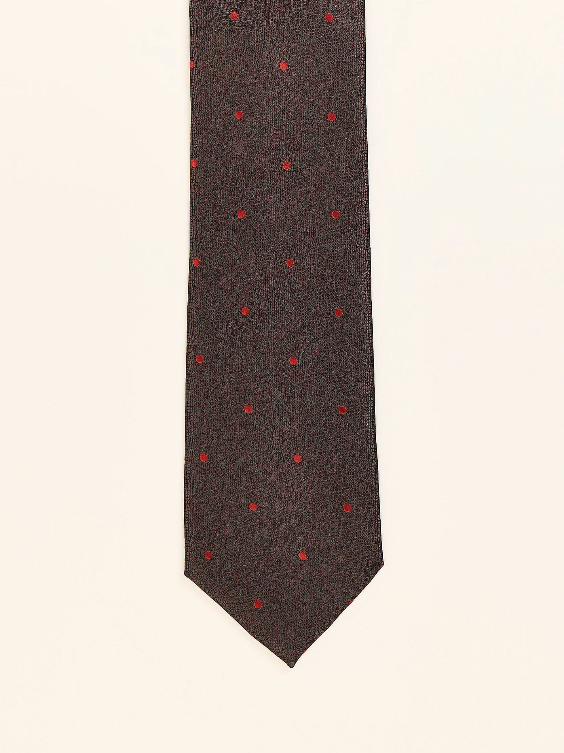 BROWN POLKA DOTS TIE