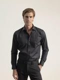 BLACK POPLIN DRESS SHIRT