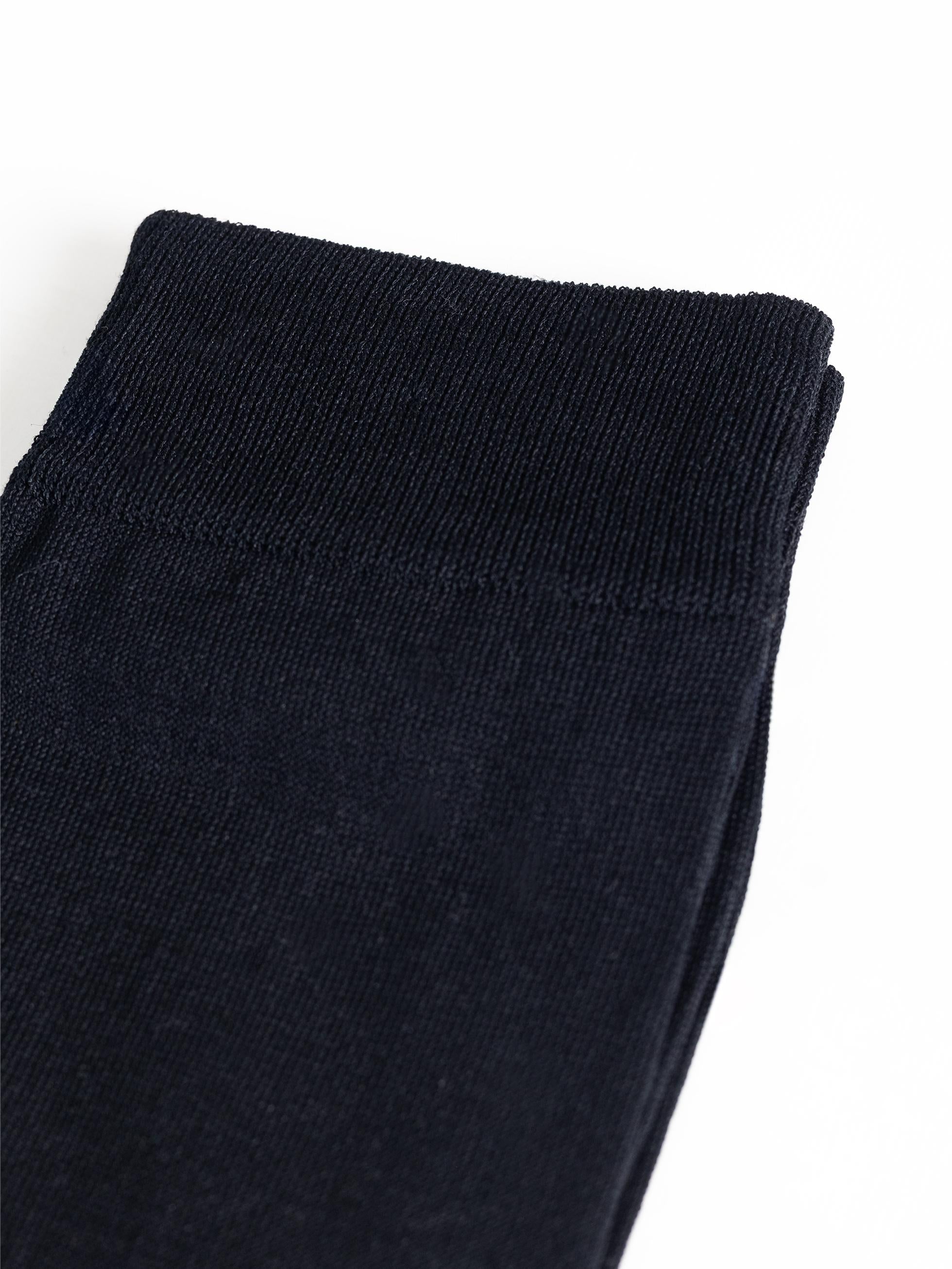 BLACK MERCERIZED SOCKS