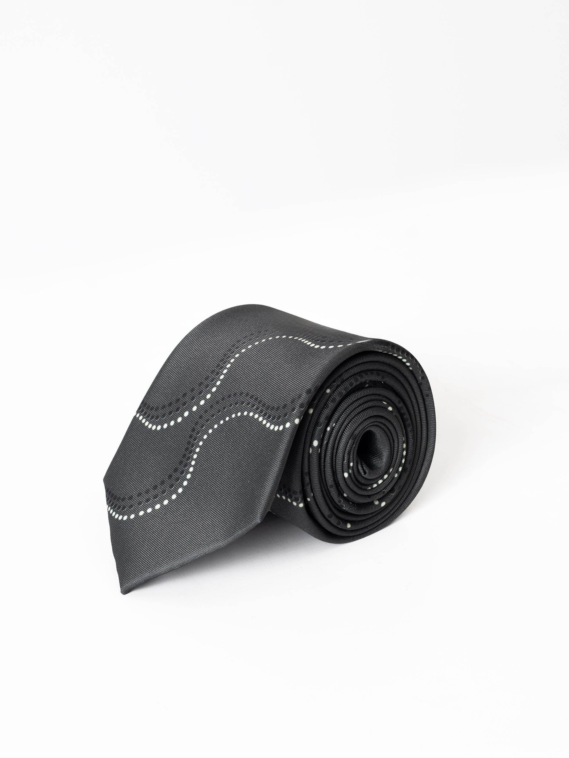 DARK GREY WAVES TIE