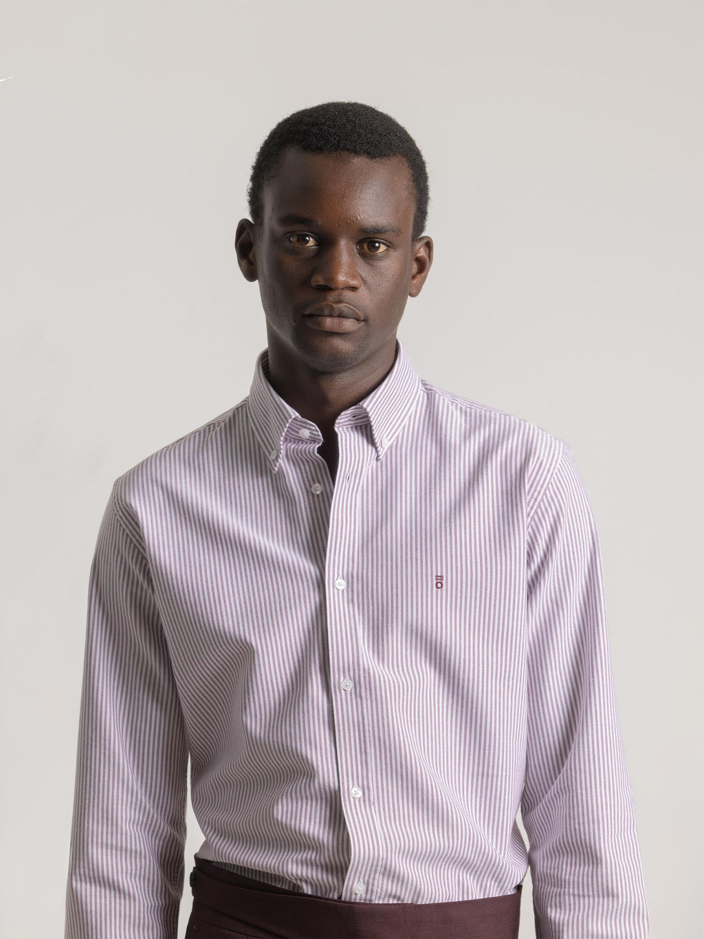 BURGUNDY OXFORD STRIPED SHIRT