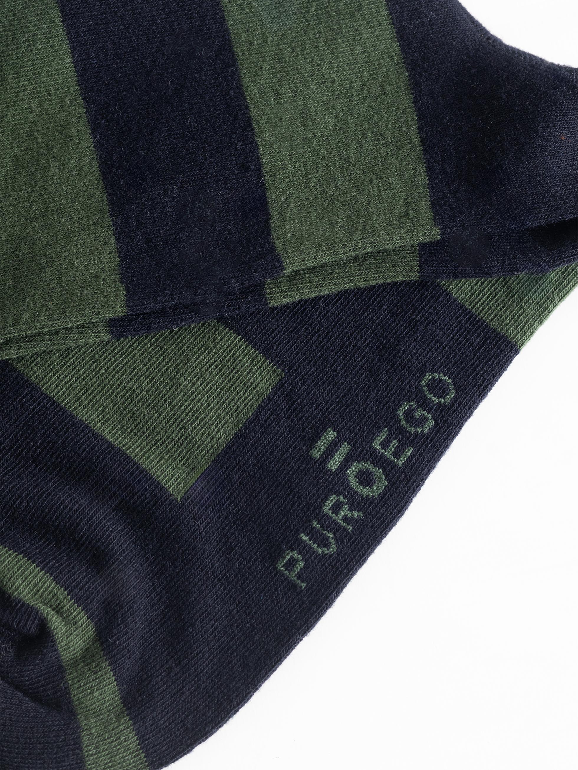 BLUE AND GREEN STRIPED SOCKS