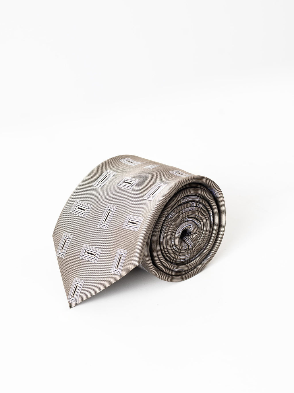 BROWN RECTANGLE PATTERN TIE