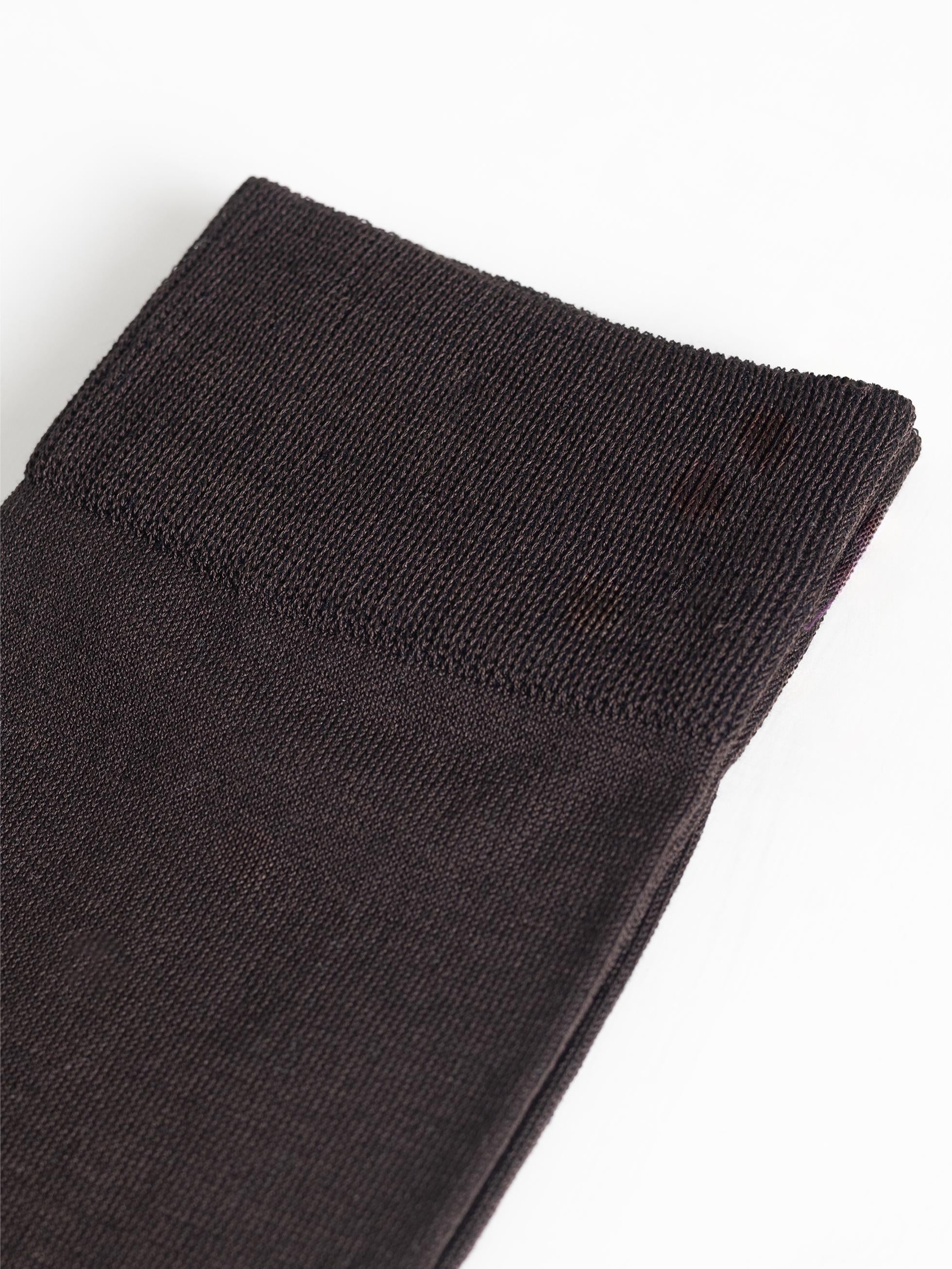 BROWN MERCERIZED SOCKS