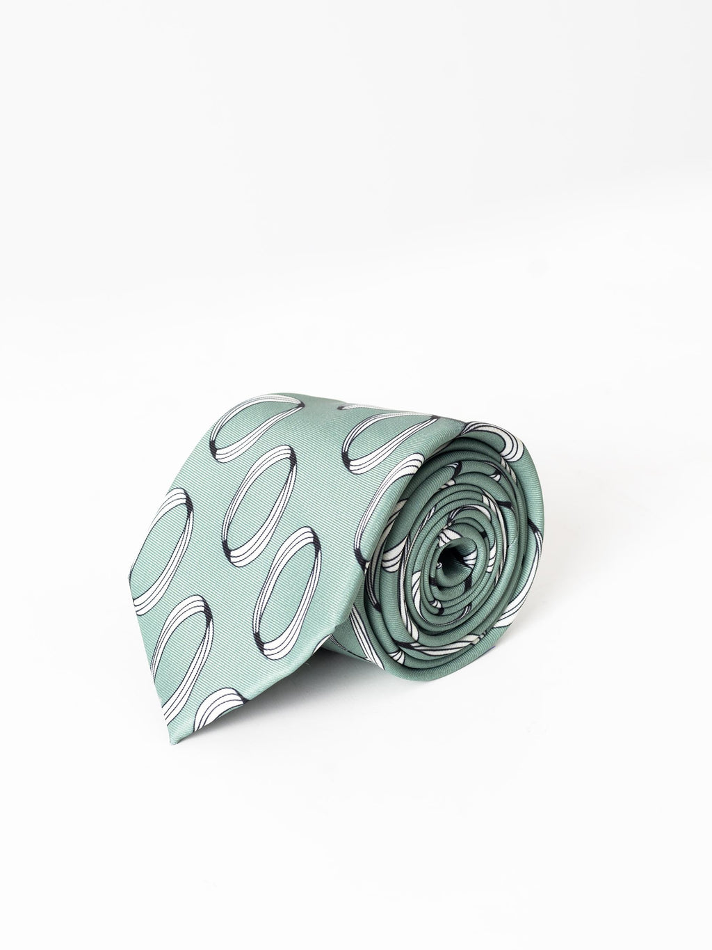 LIGHT GREEN OVAL PATTERNS TIE