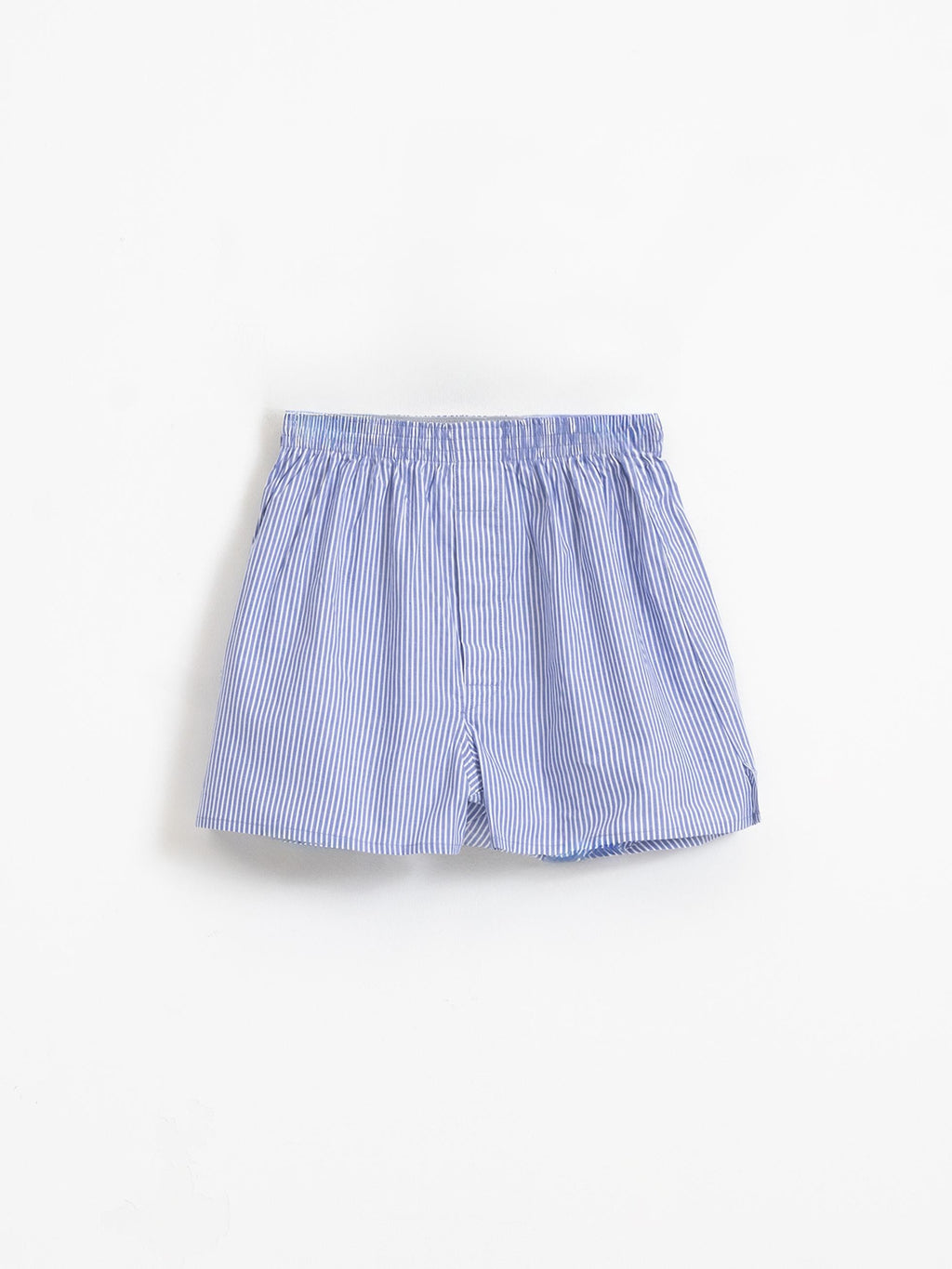BLUE STRIPED COTTON BOXER SHORTS