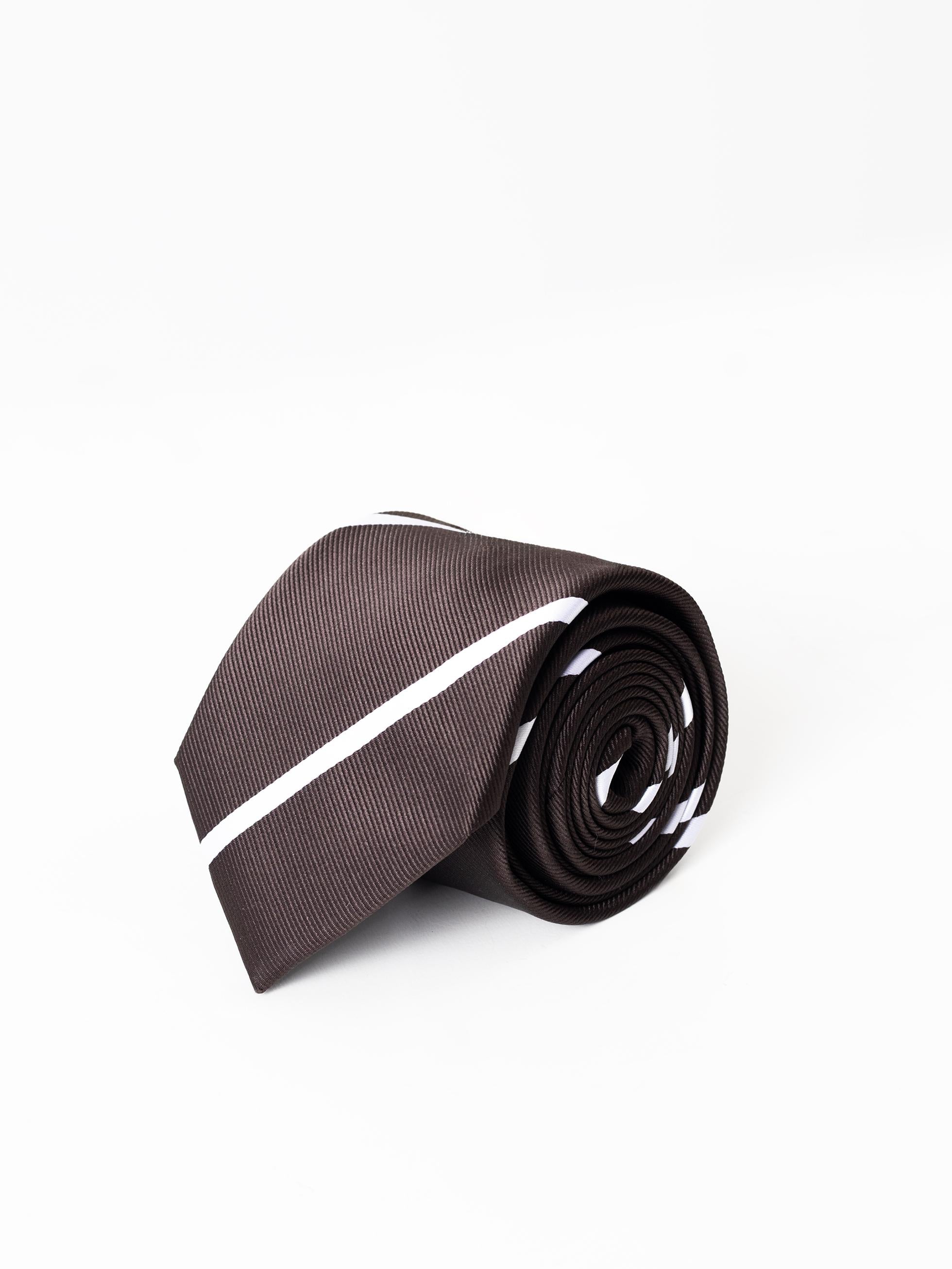 BROWN STRIPED TIE