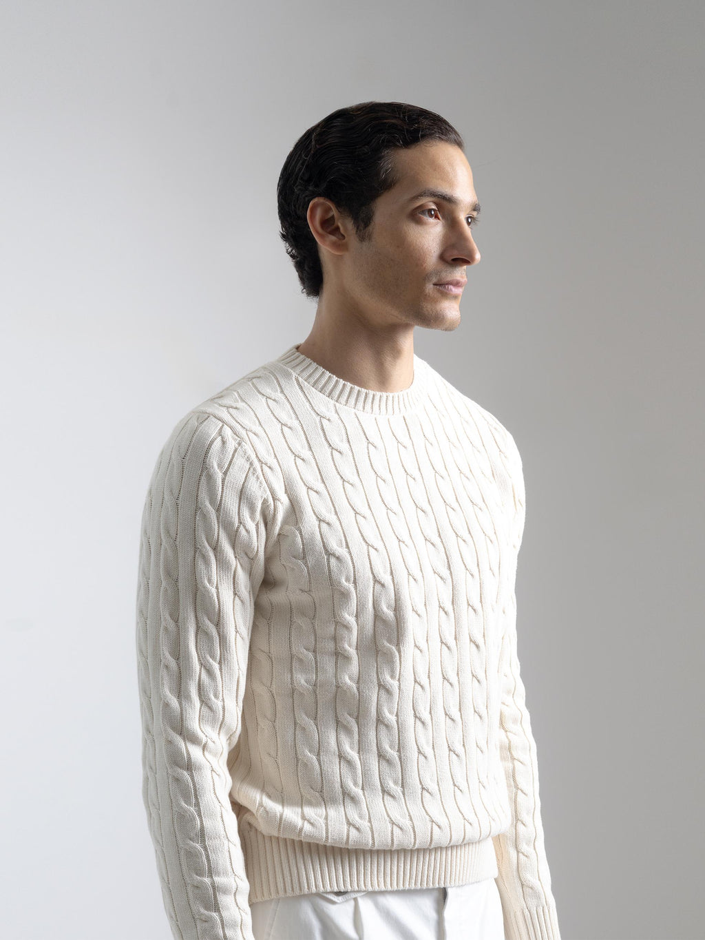 IVORY CABLE KNIT SWEATER