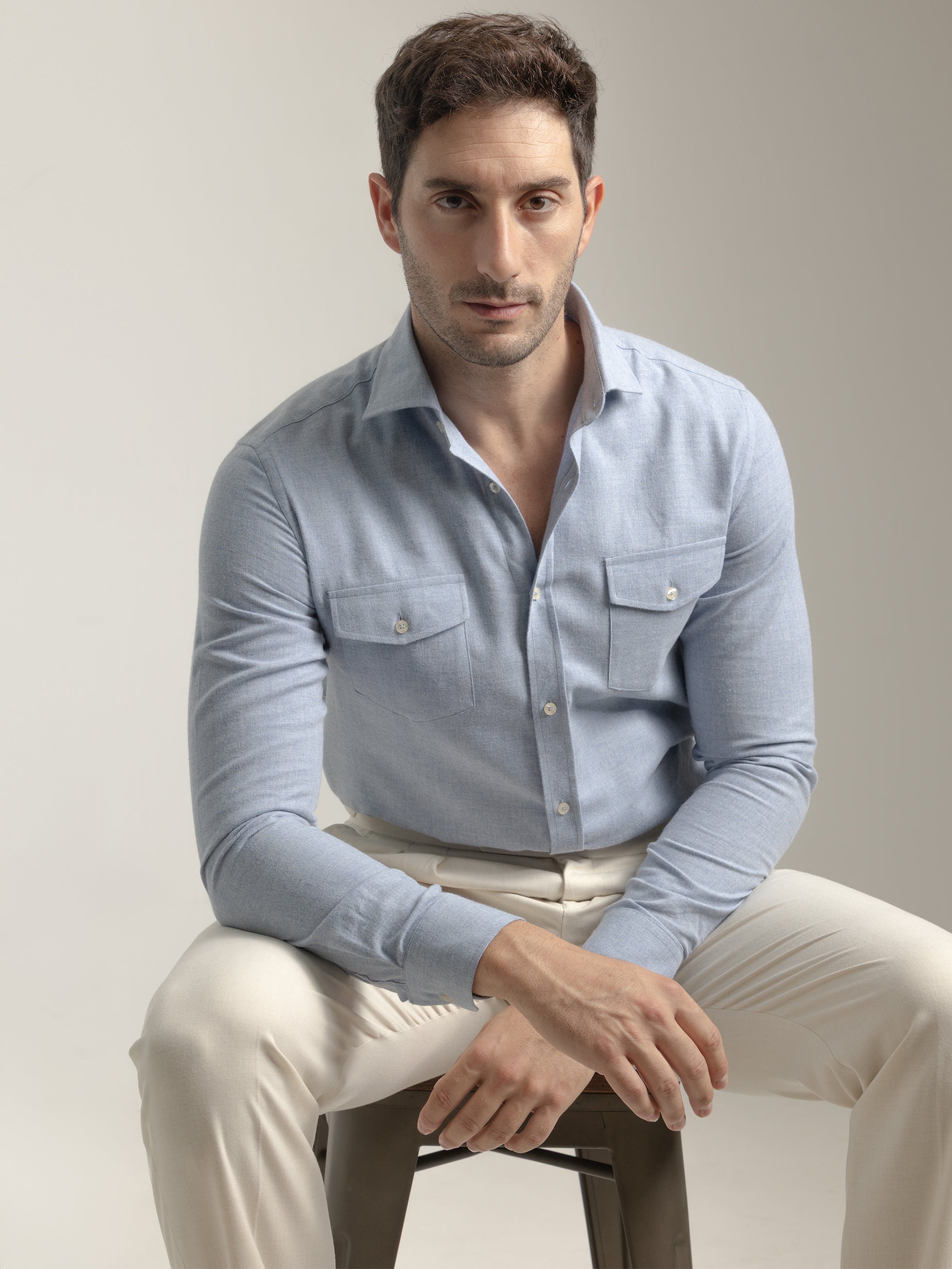 LIGHT BLUE POCKETS SHIRT