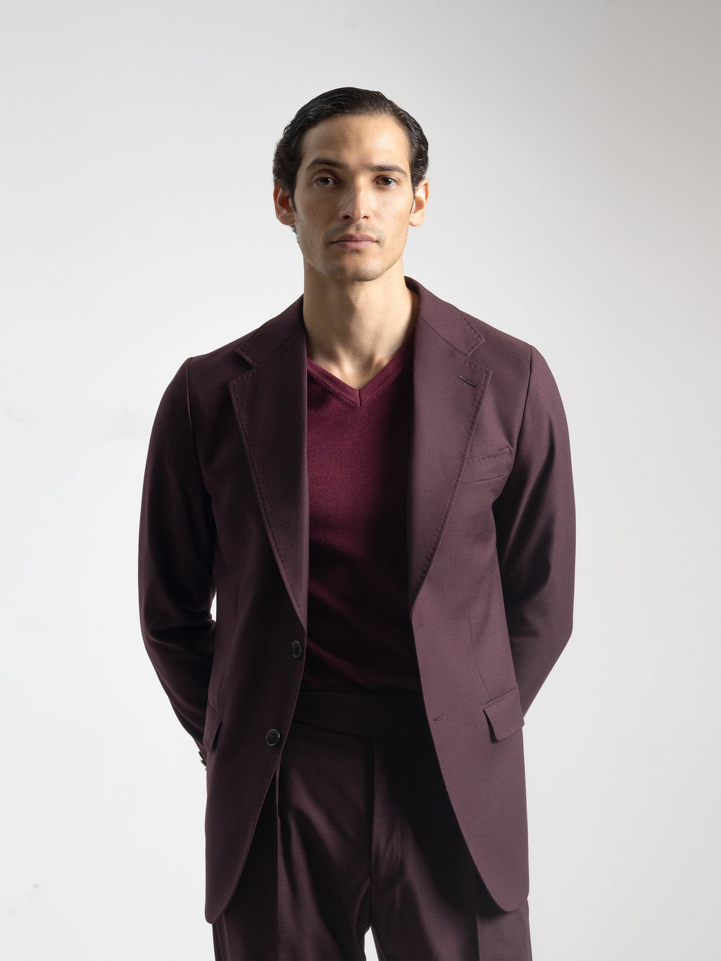 BURGUNDY STRUCTURED BLAZER