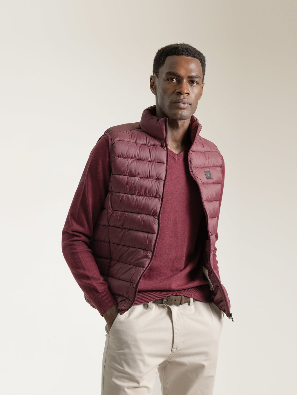 BURGUNDY ULTRA LIGHT QUILTED VEST