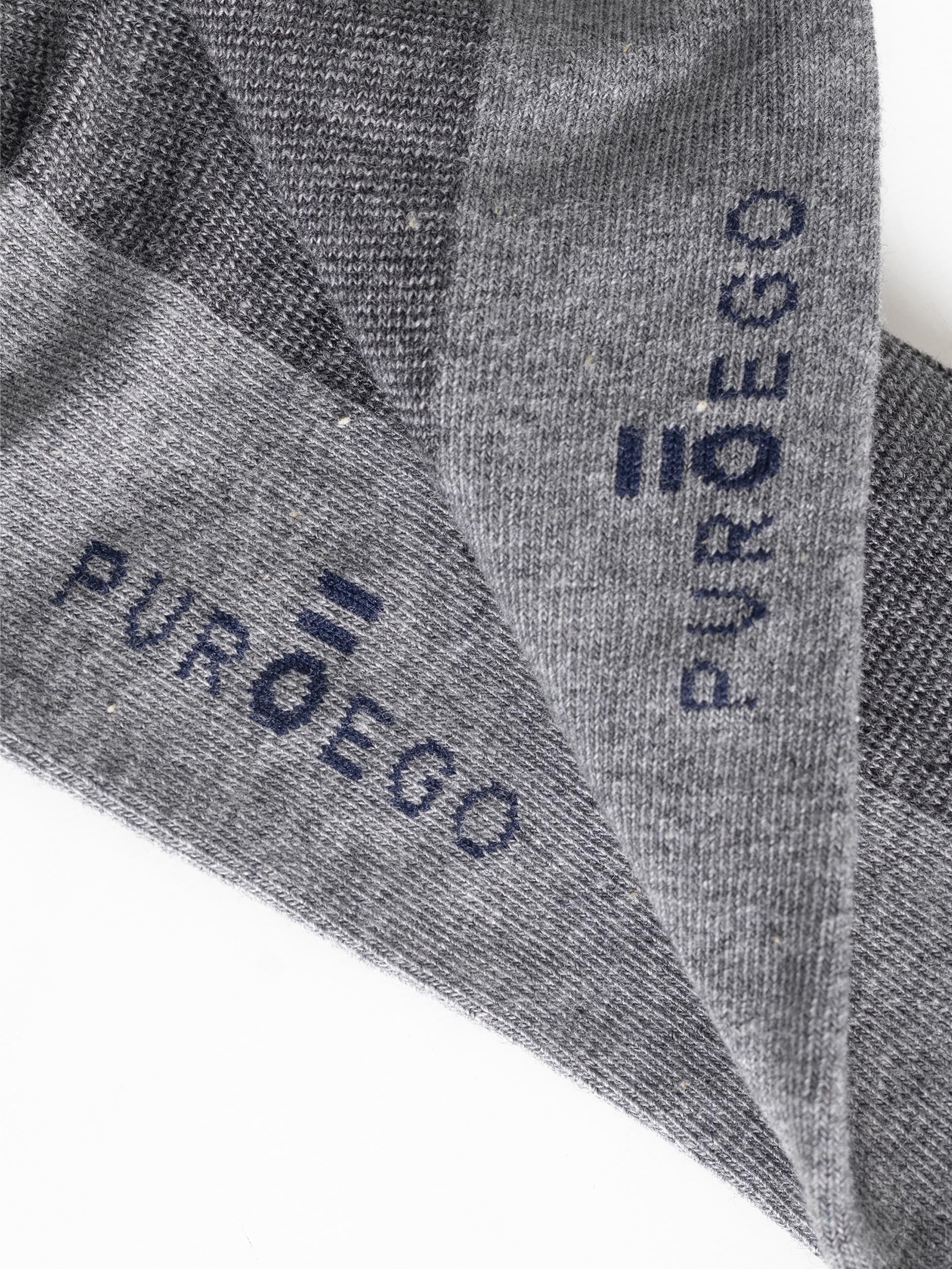 GREY MICRO-STRIPE COTTON SOCKS