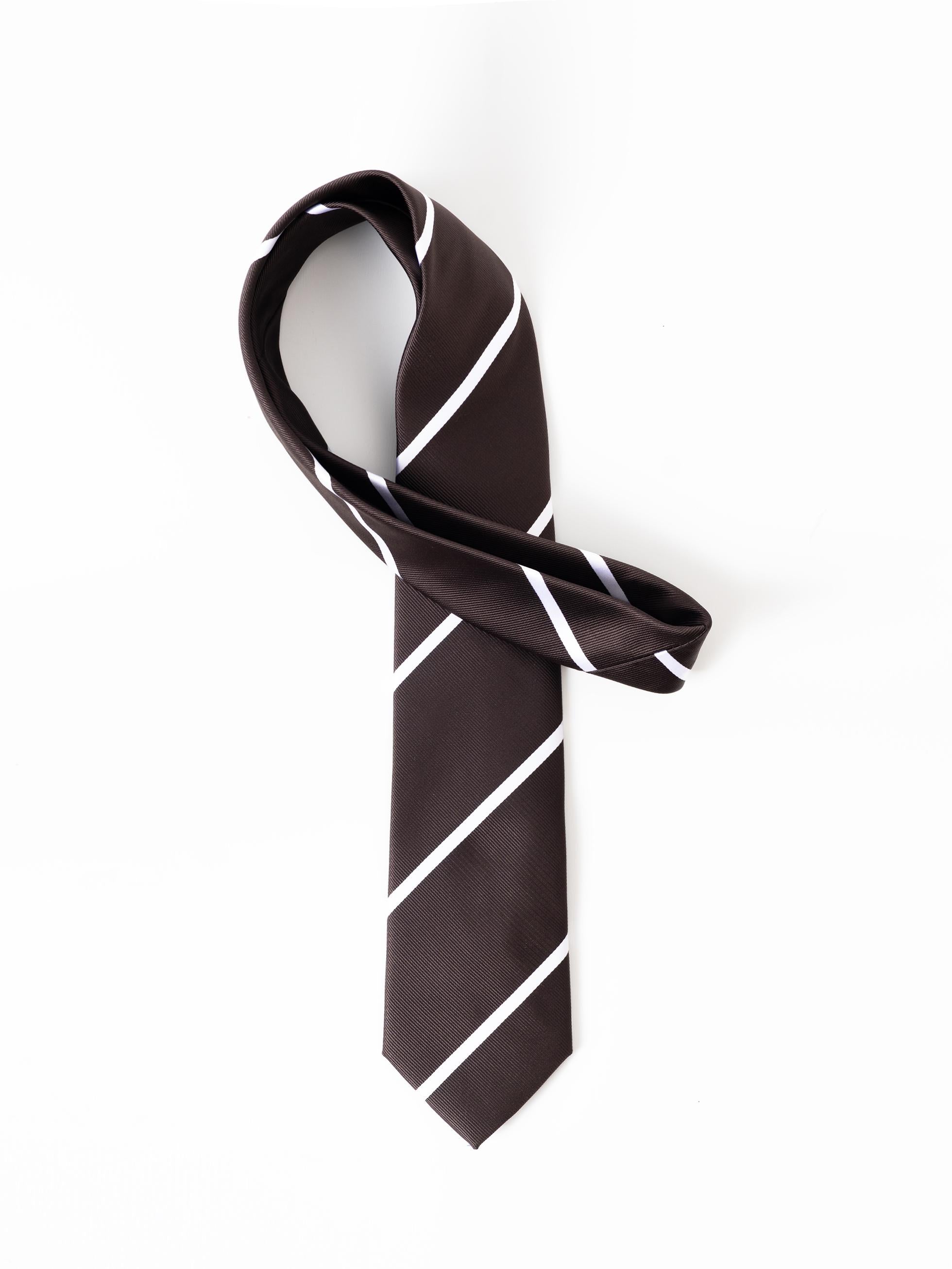 BROWN STRIPED TIE