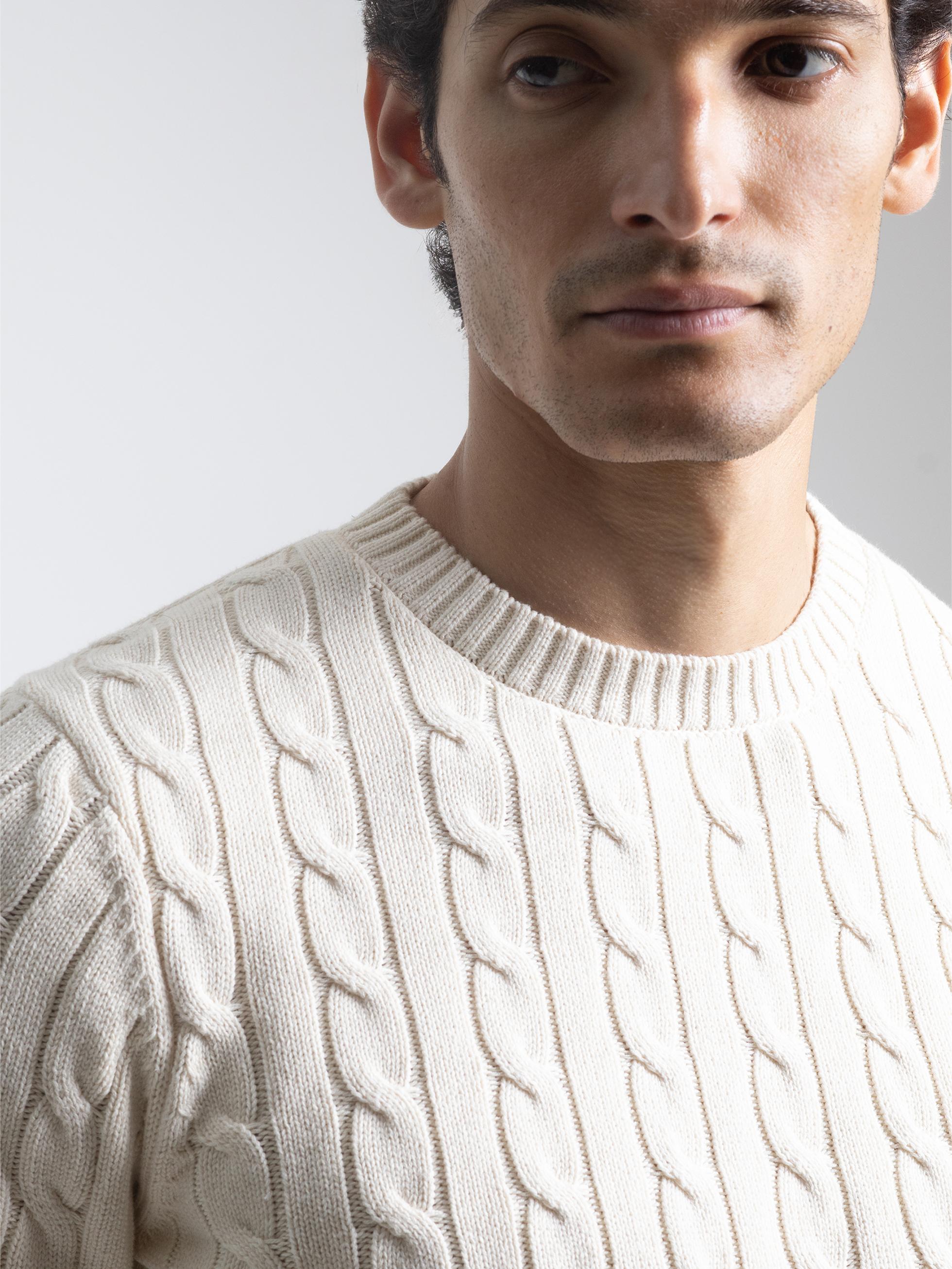 IVORY CABLE KNIT SWEATER