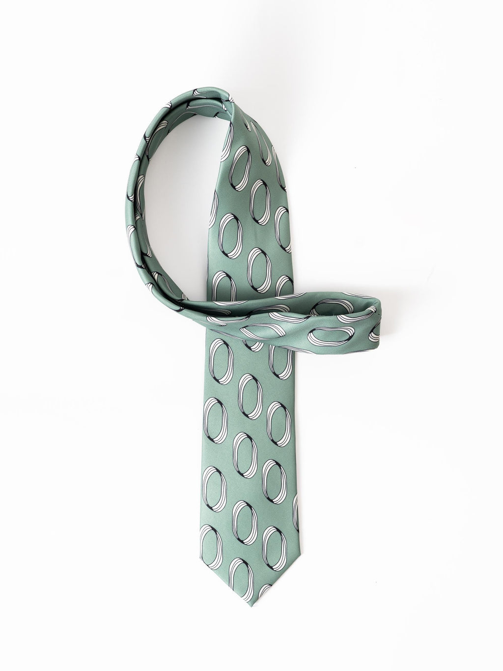 LIGHT GREEN OVAL PATTERNS TIE