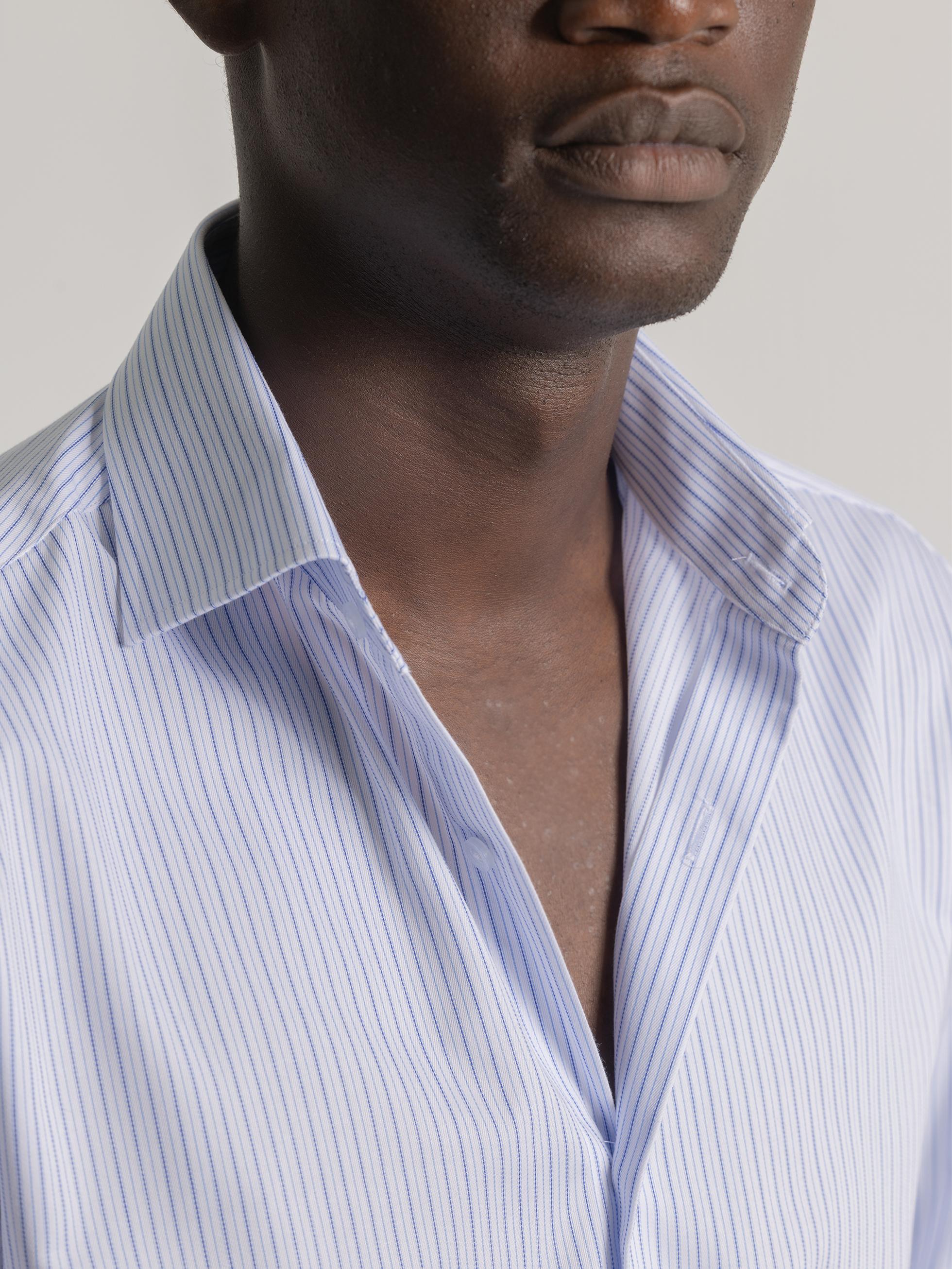 BLUE STRIPED DRESS SHIRT