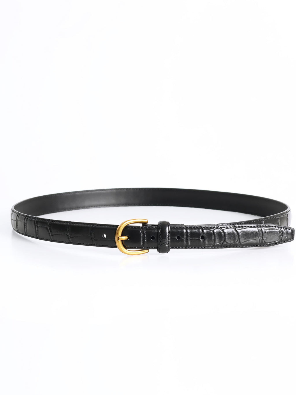 CROCODILE EFFECT LEATHER BELT