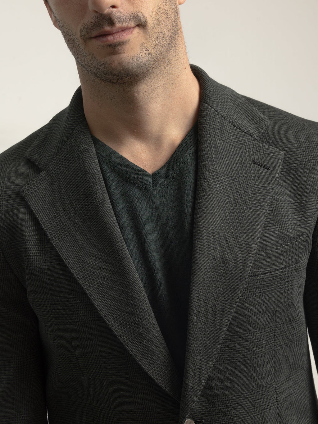 FOREST GREEN UNSTRUCTURED WALES CHECK BLAZER