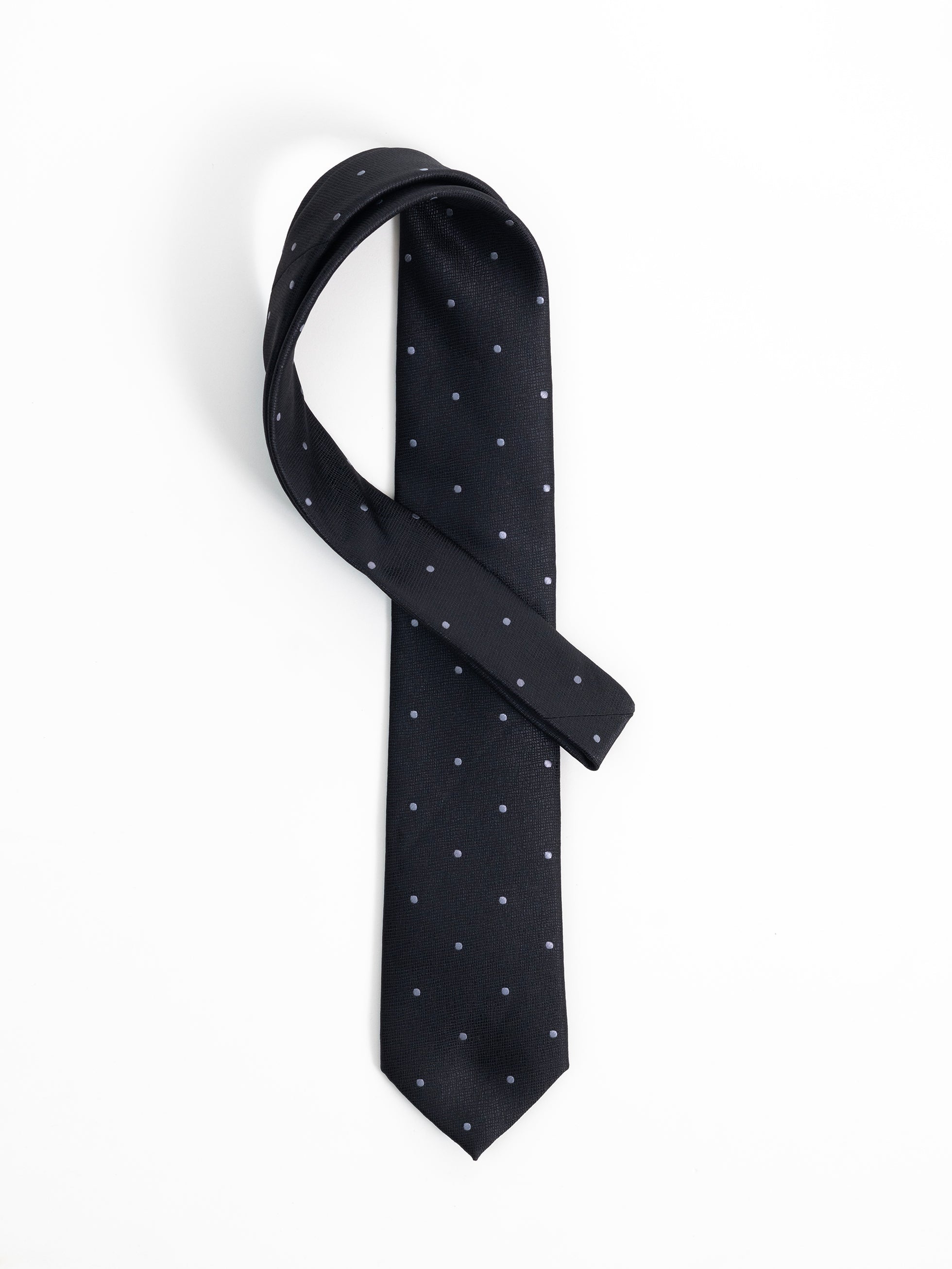BLACK POLKA DOTS TIE