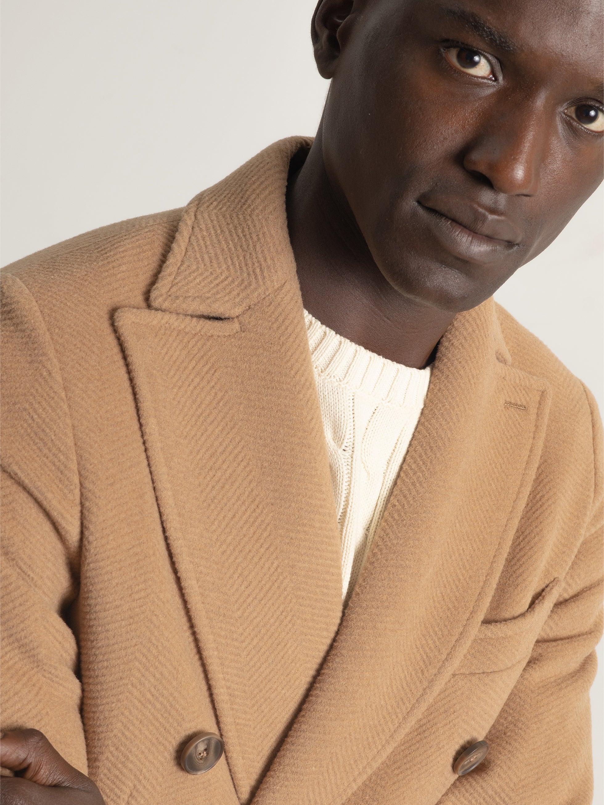 CAMEL WOOL DOUBLE-BREASTED COAT