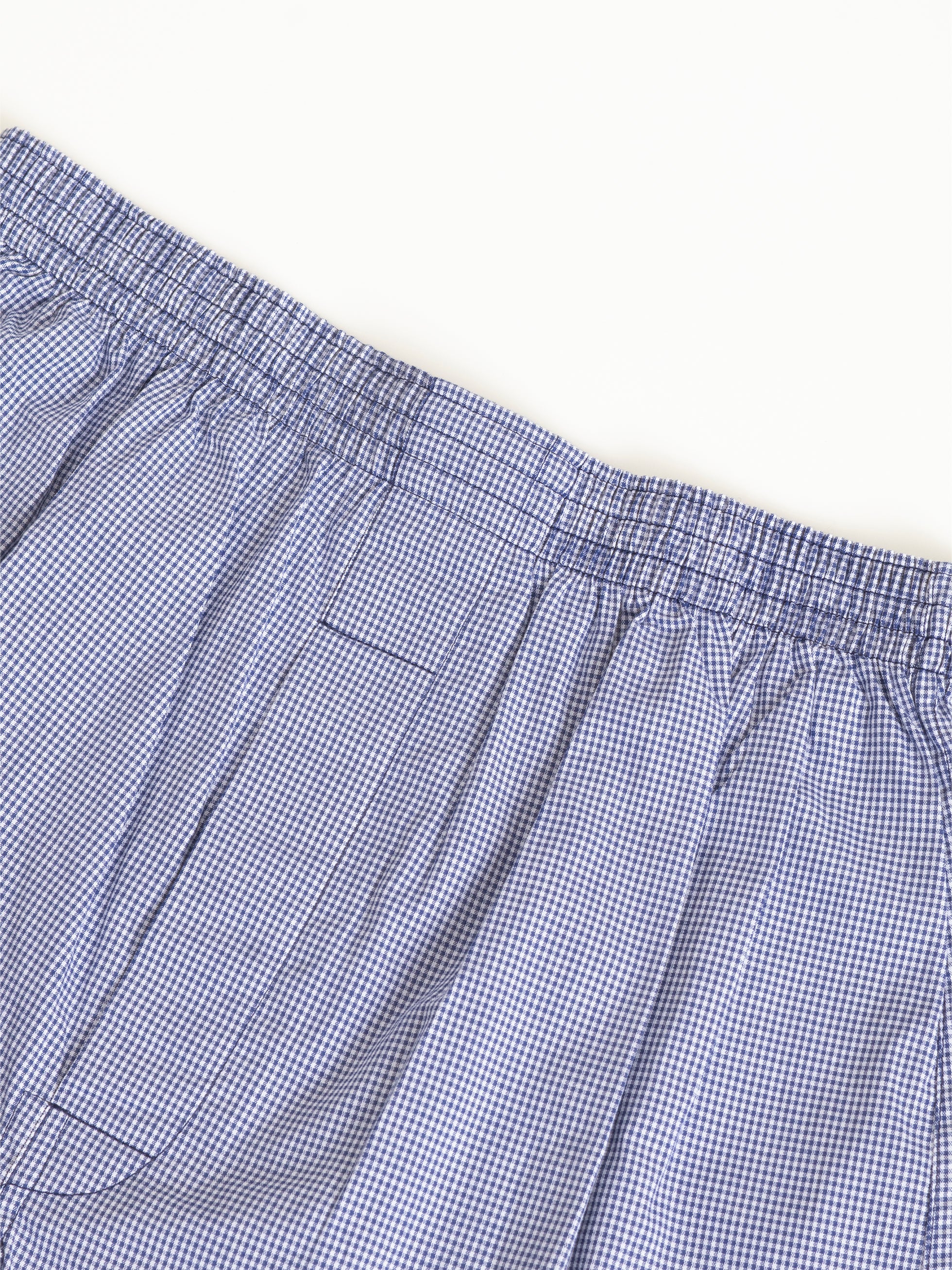BLUE MICRO-CHECK COTTON BOXER