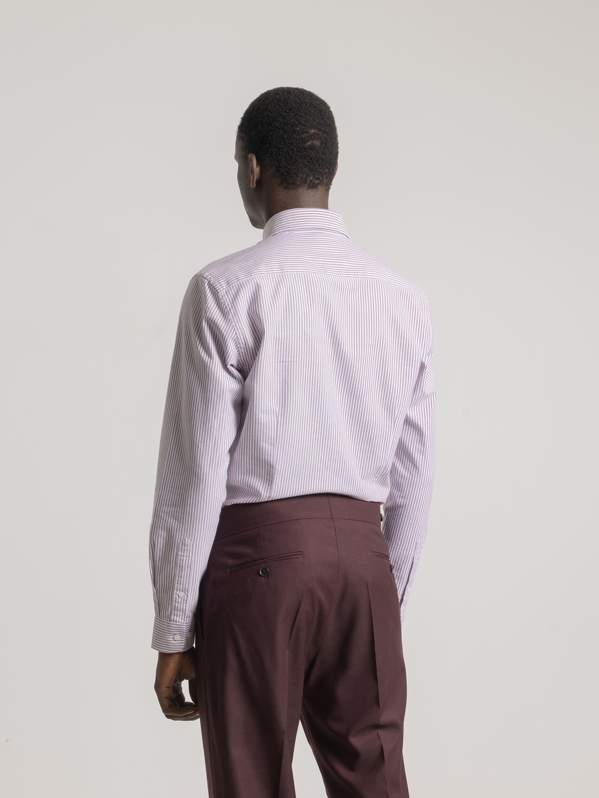 BURGUNDY OXFORD STRIPED SHIRT