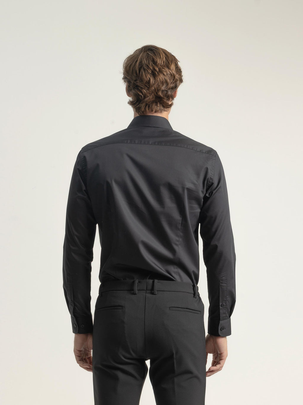 BLACK POPLIN DRESS SHIRT