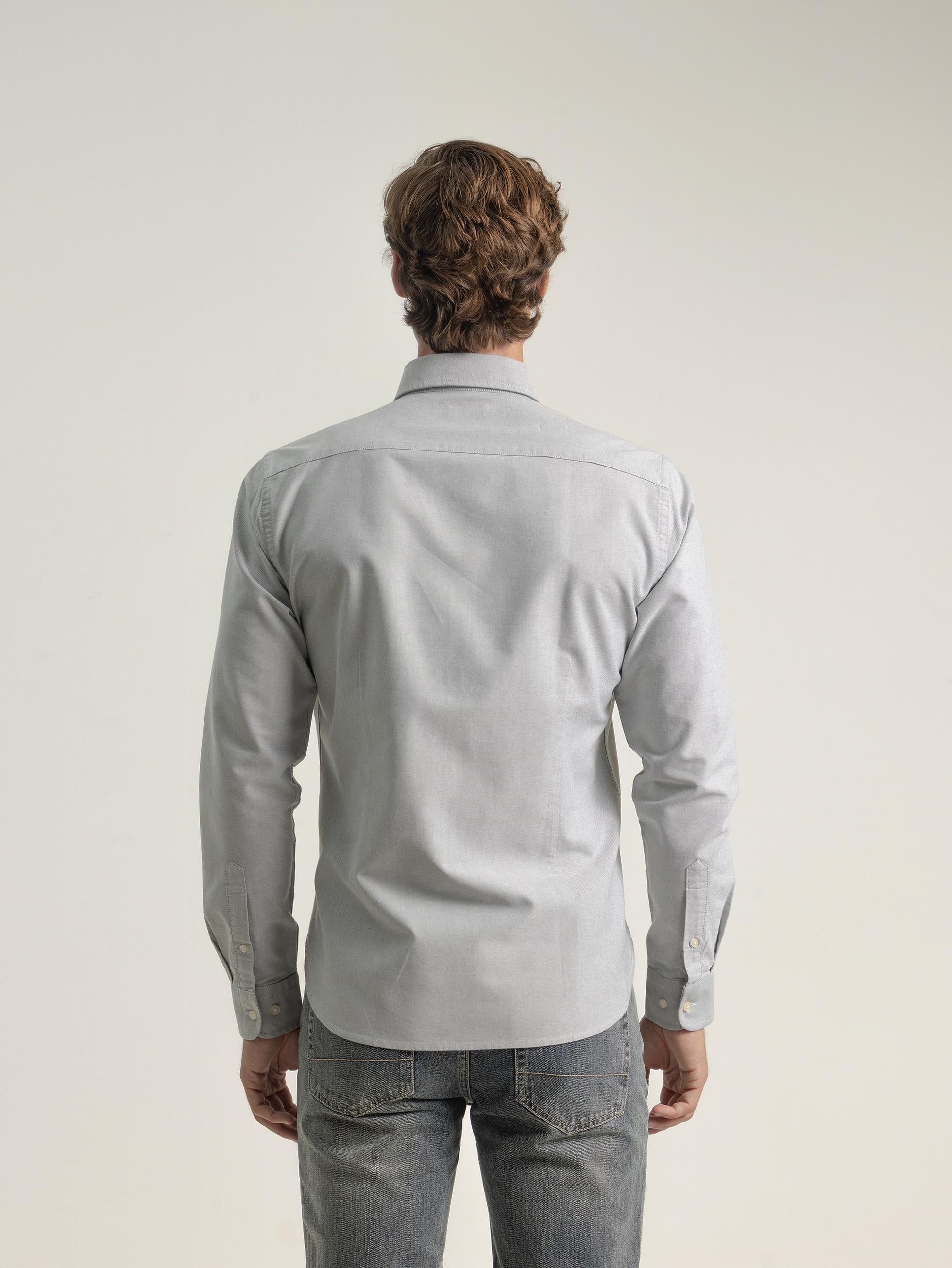 GREEN COTTON OXFORD SHIRT