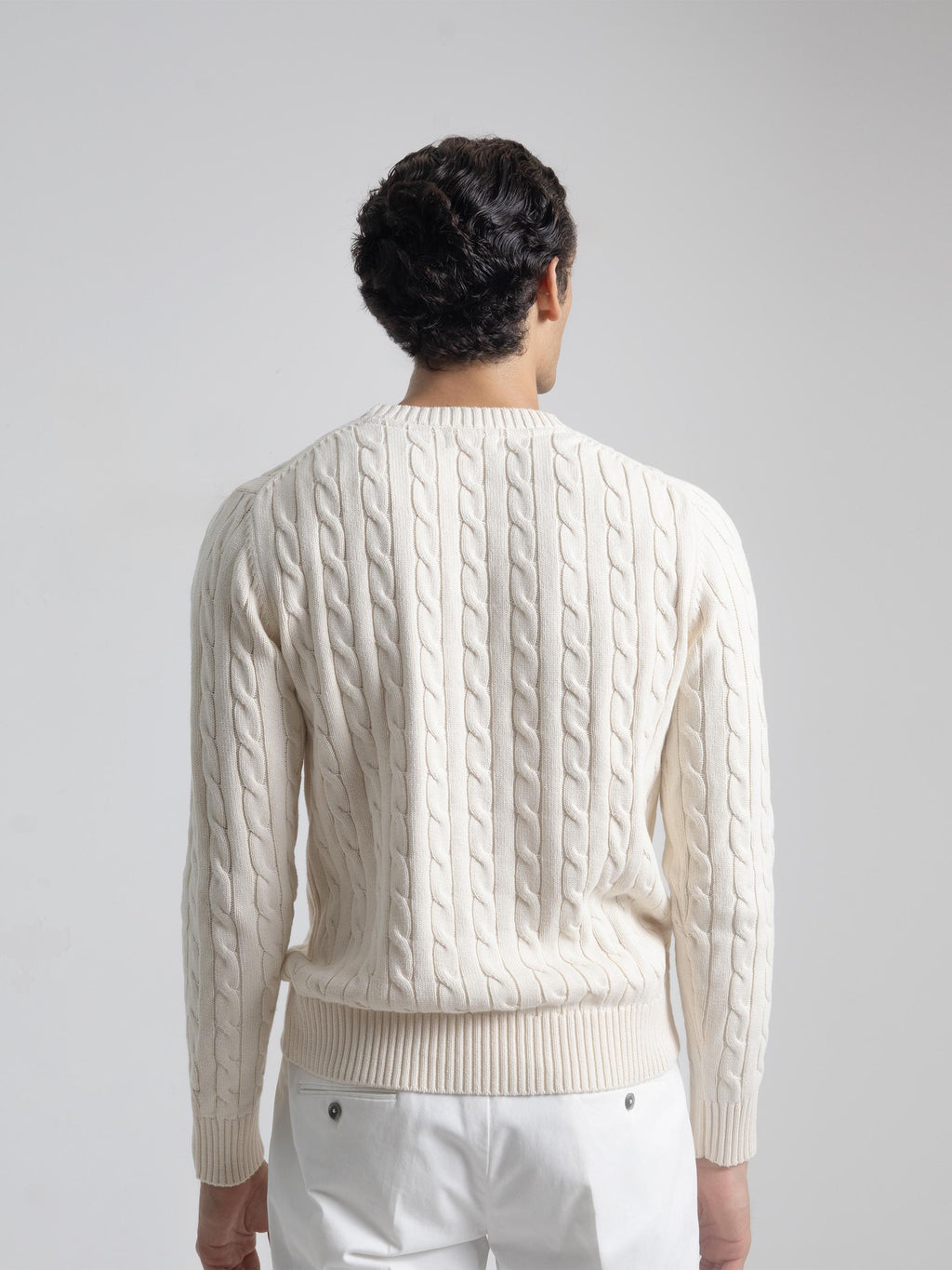 IVORY CABLE KNIT SWEATER