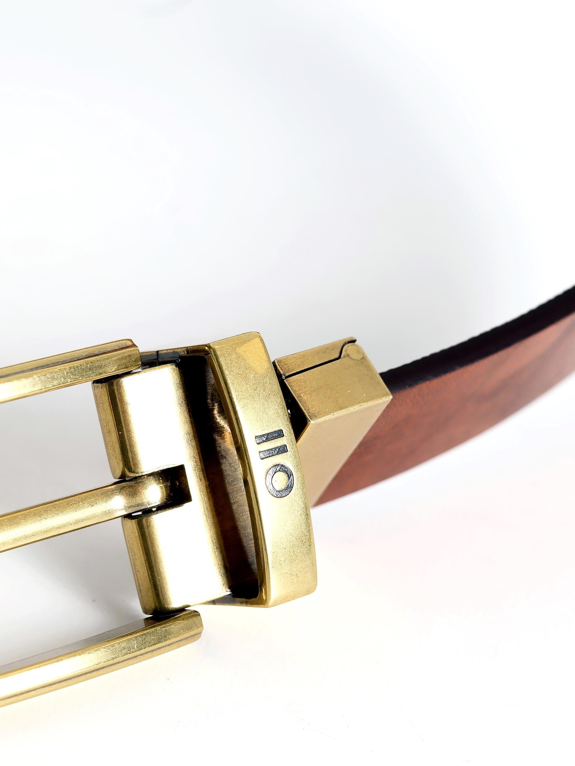 BROWN REVERSIBLE LEATHER BELT