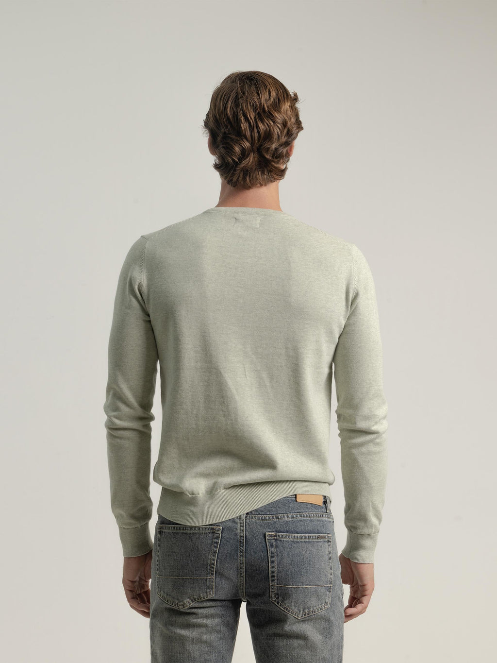 ALOE GREEN COTTON ROUND NECK SWEATER