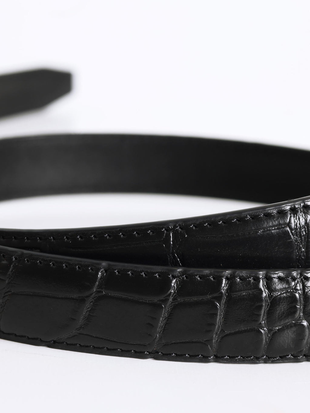 CROCODILE EFFECT LEATHER BELT