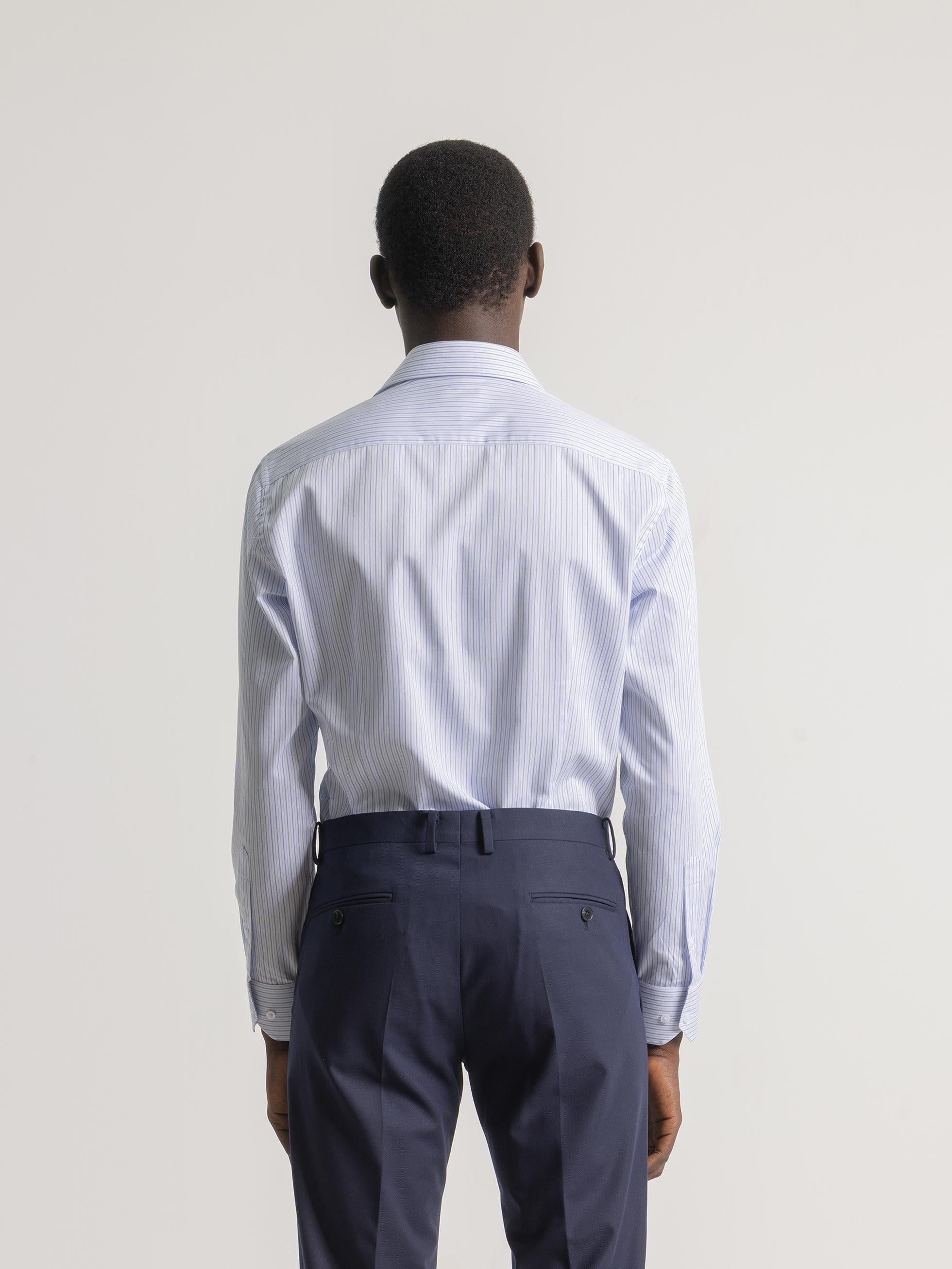 BLUE STRIPED DRESS SHIRT