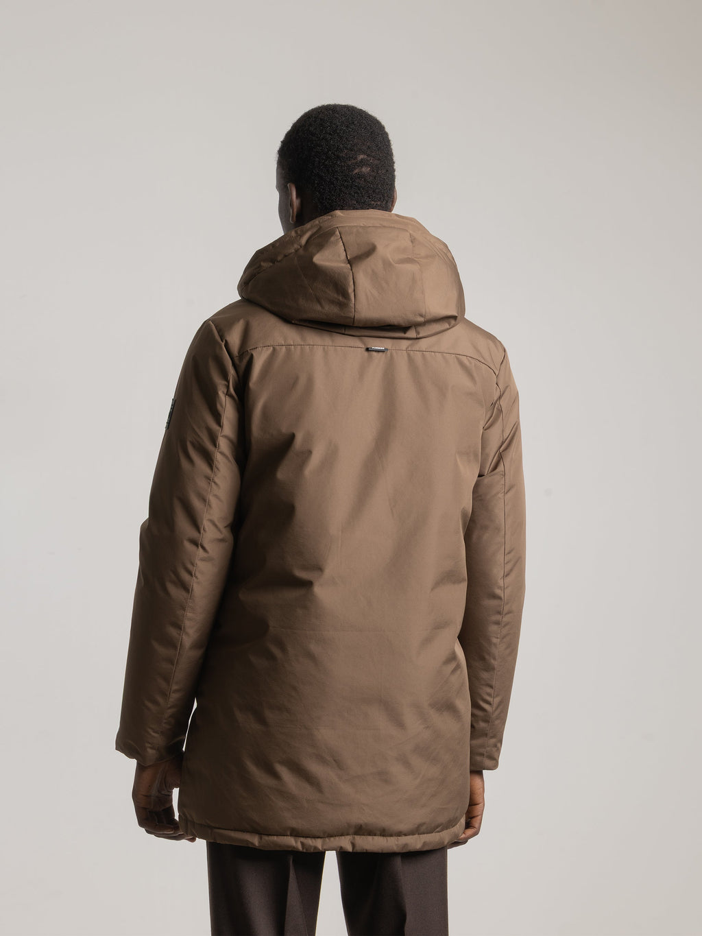 COCOA BROWN PADDED HOODED COAT