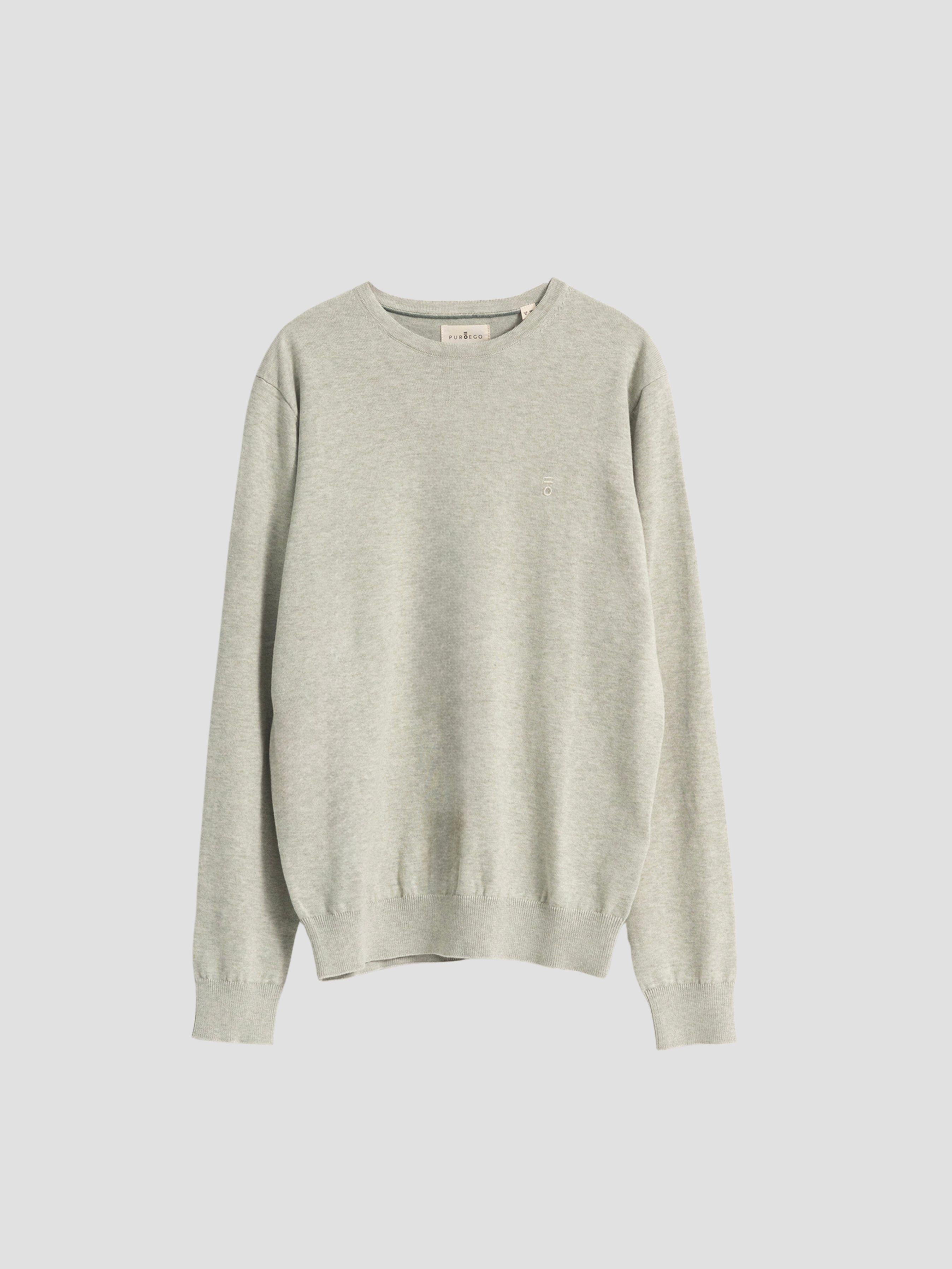 ALOE GREEN COTTON ROUND NECK SWEATER