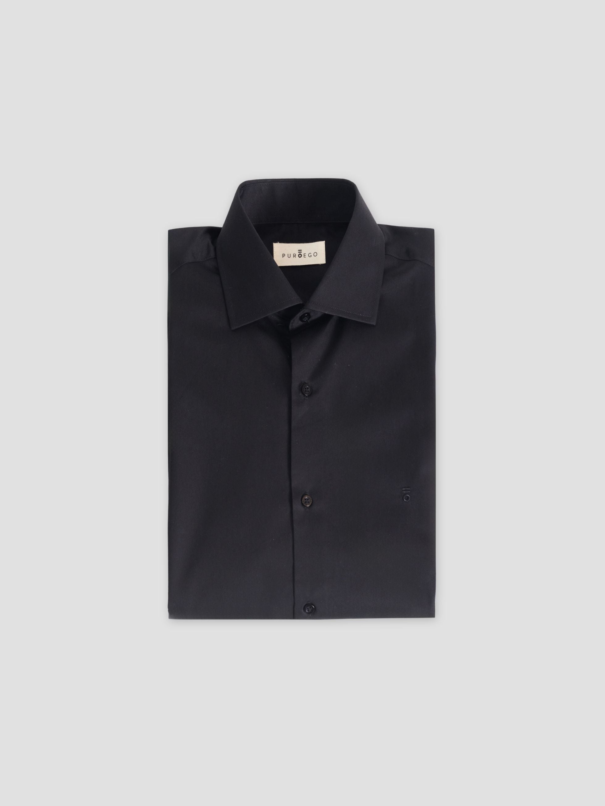 BLACK POPLIN DRESS SHIRT