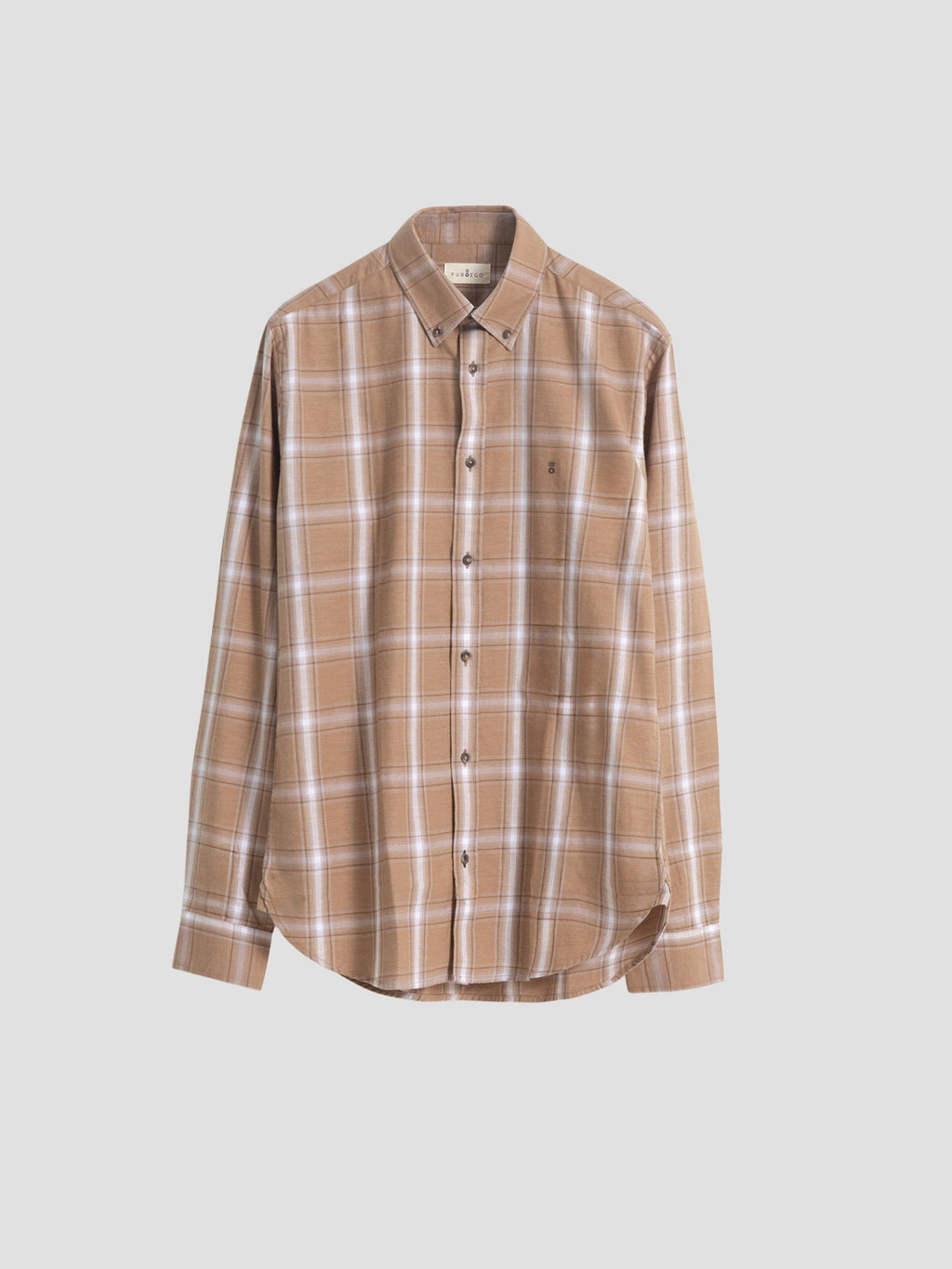 CARAMEL TARTAN CHECK CASUAL SHIRT