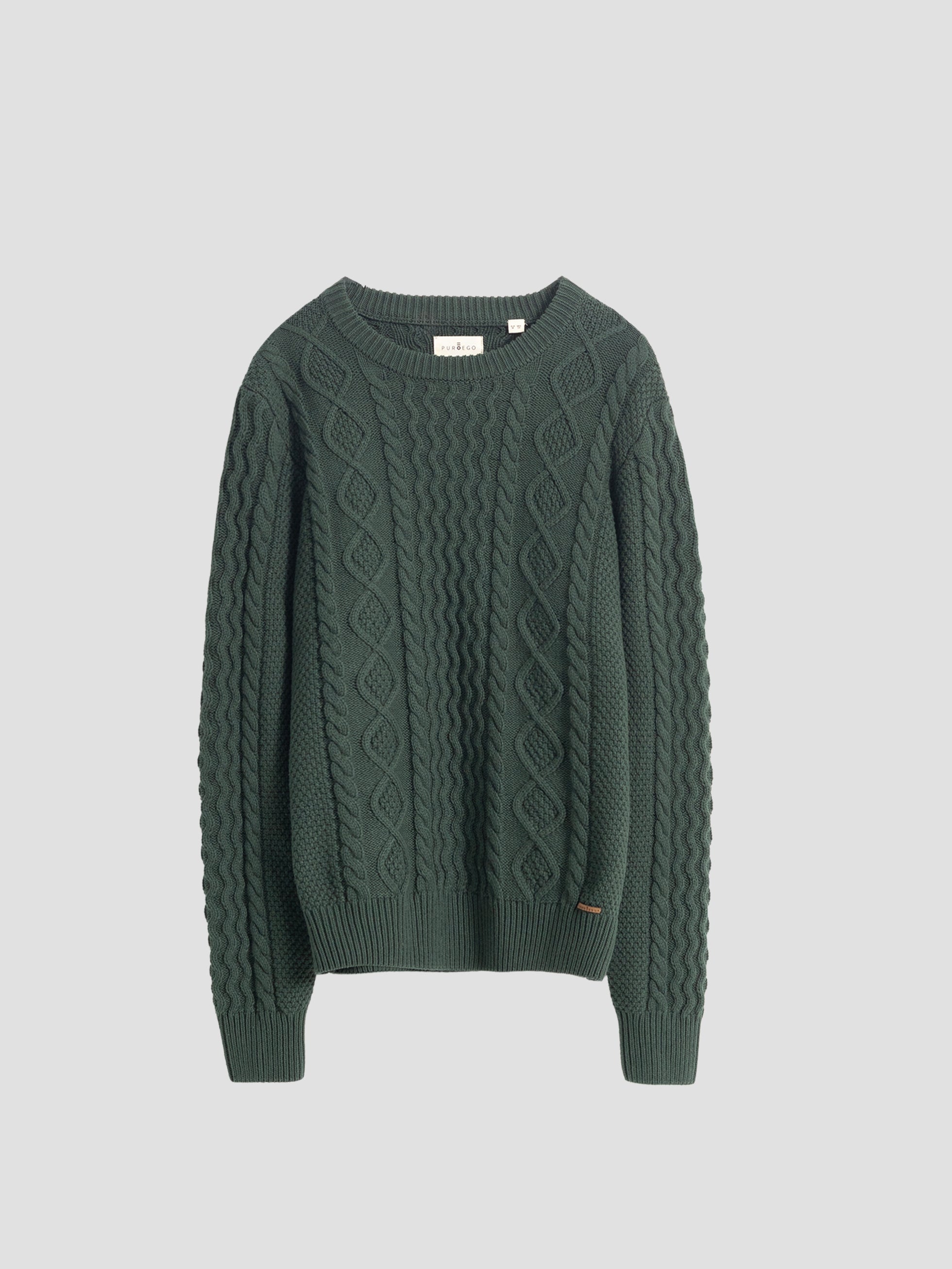 GREEN ARAN SWEATER